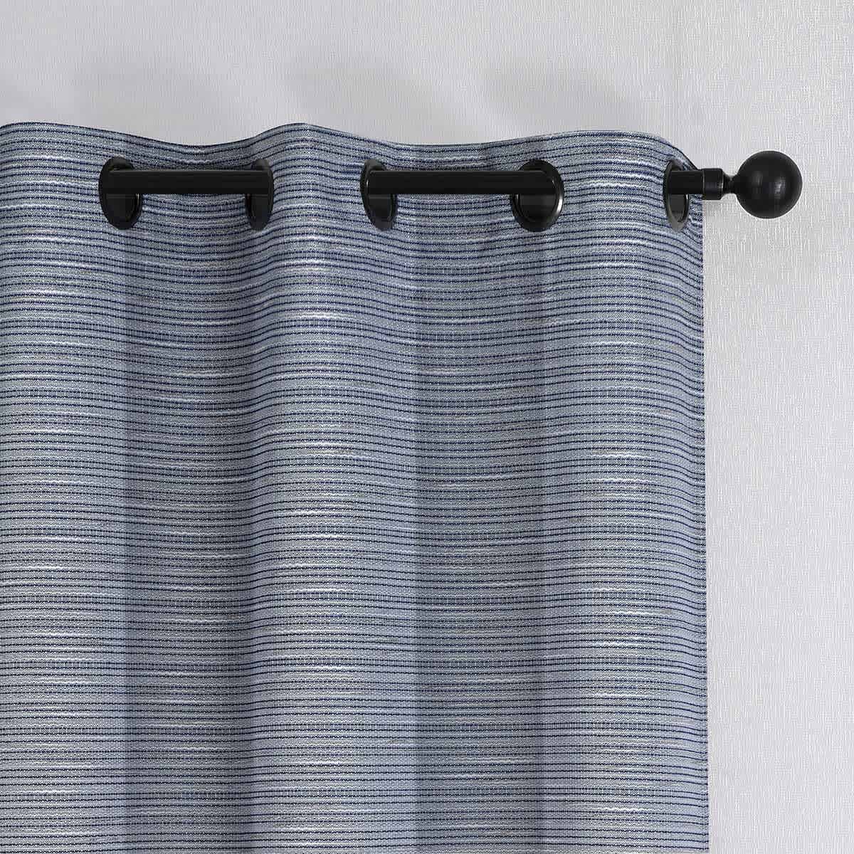 2-Pack Navy Blue Magnetic Closure Blackout Curtain Panels, 63"