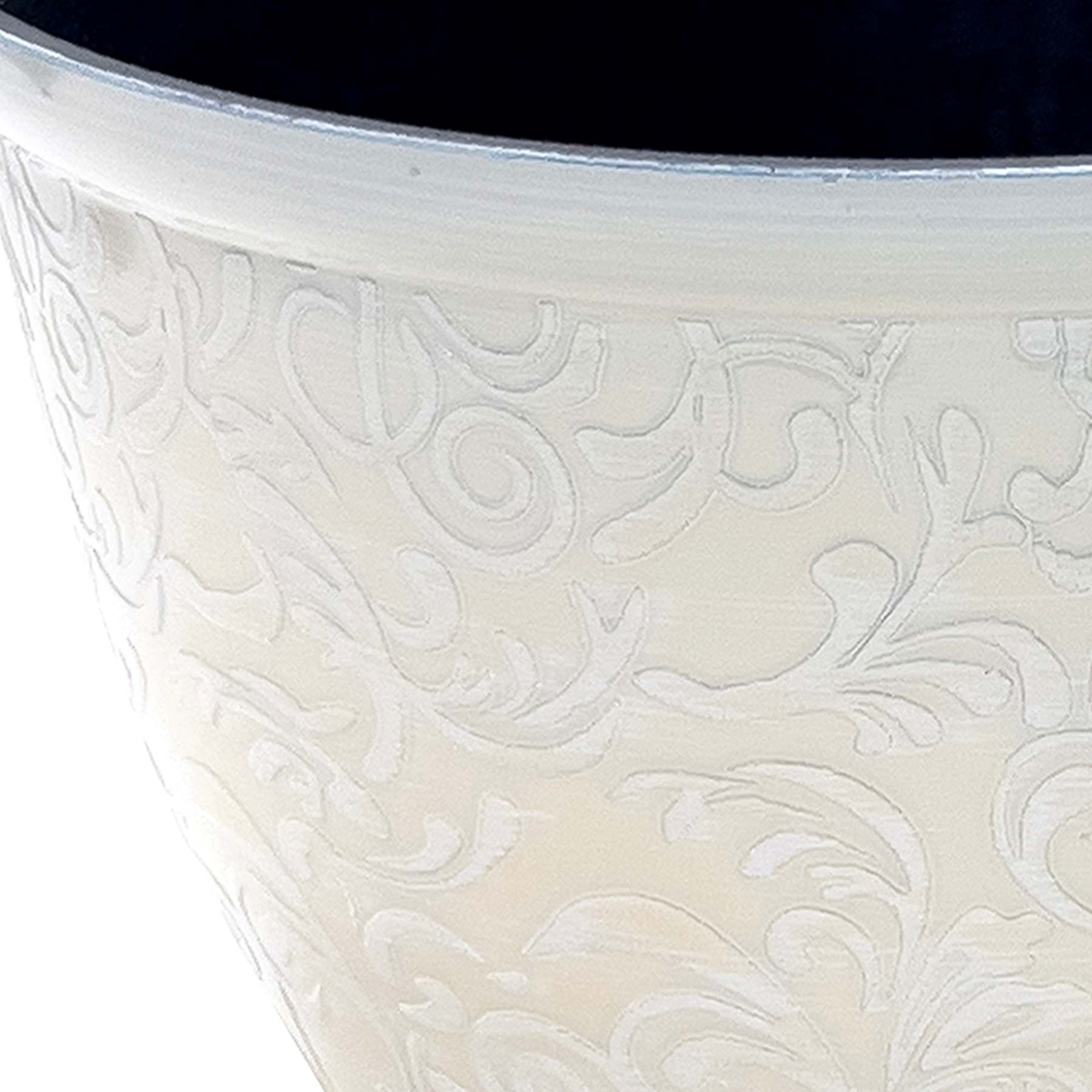Providence White Scroll Planter, 7"