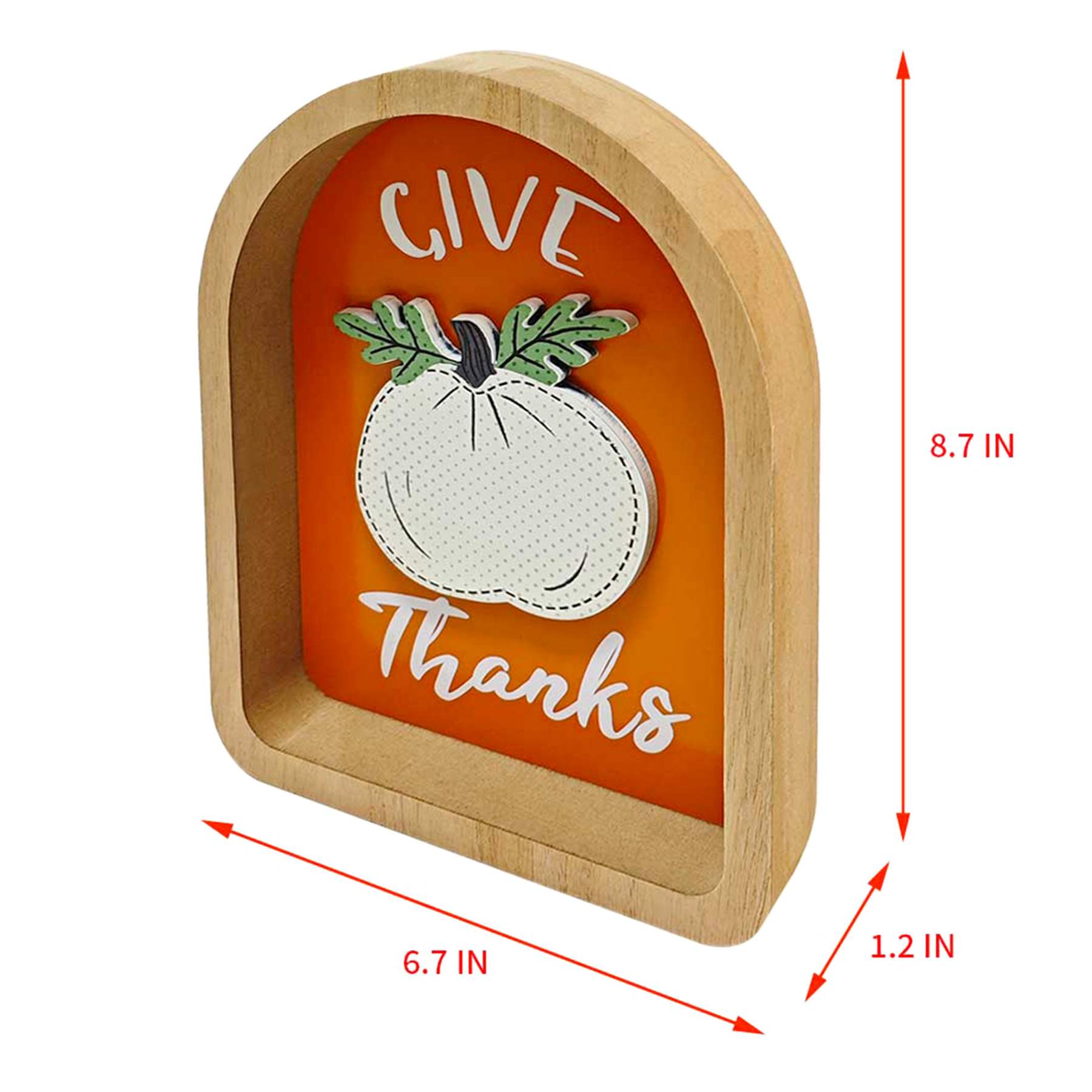 Homespun Harvest Give Thanks Table Decor, 8.7"