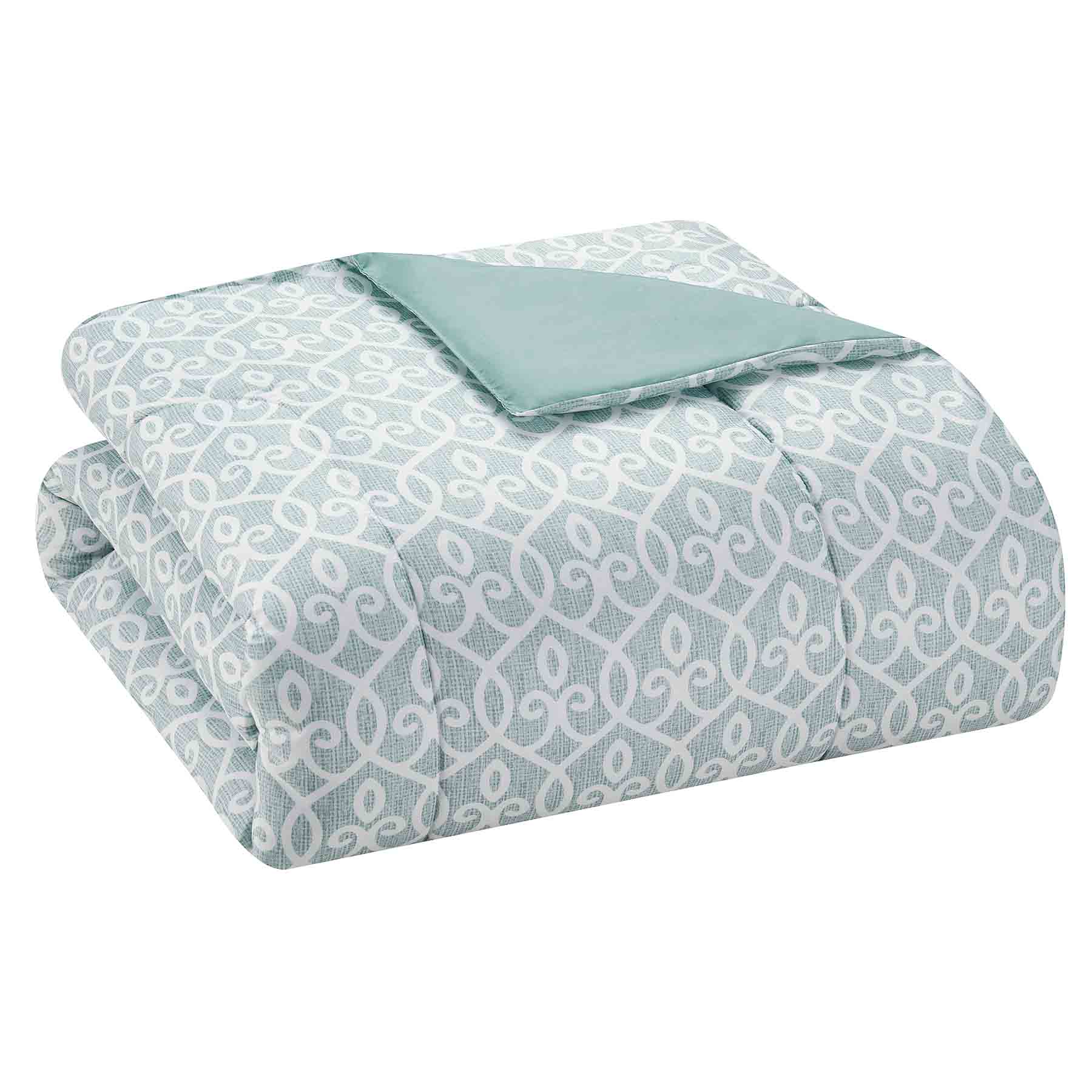 6-Piece Jenna Aqua Lattice Essential Comforter Set, Twin