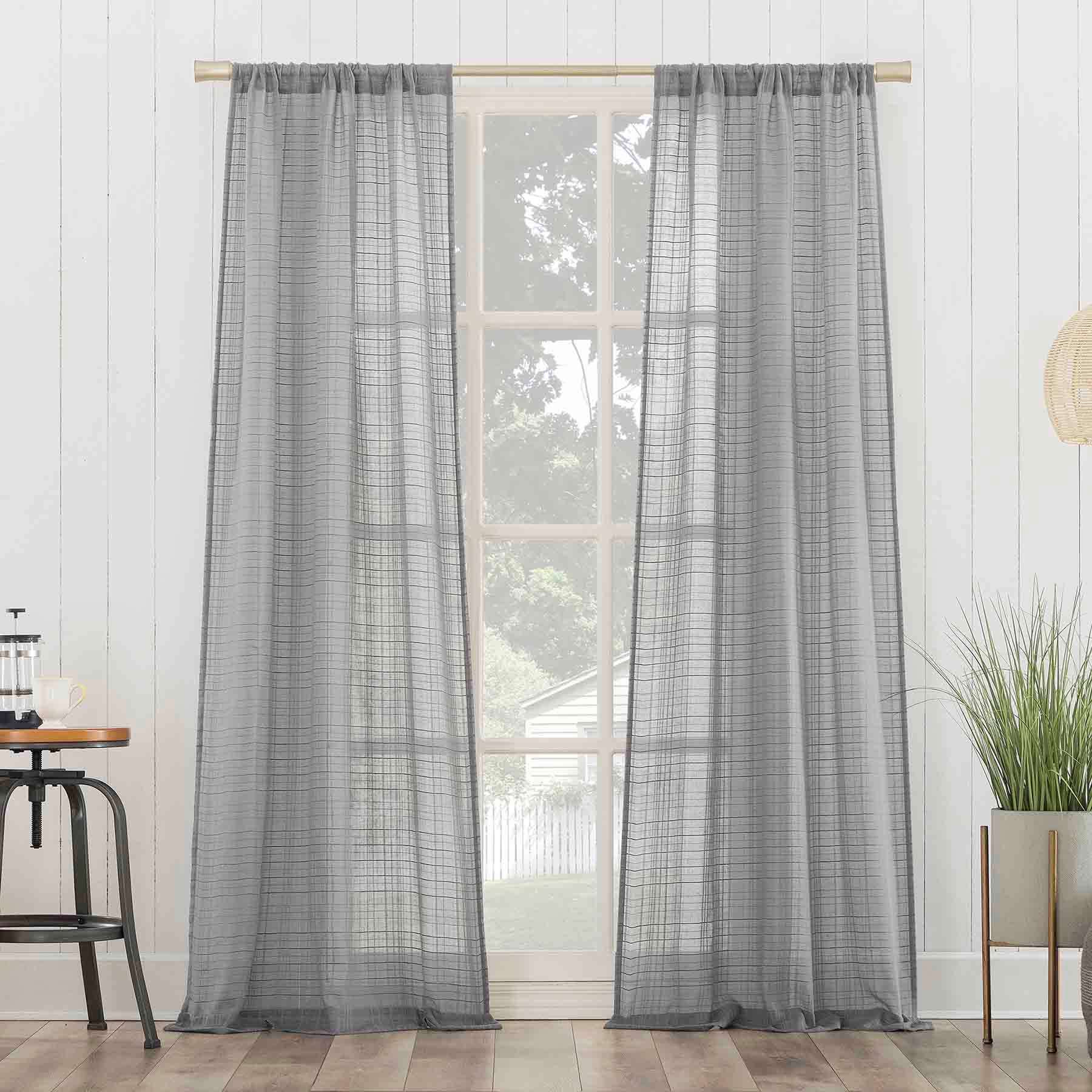 Bayside Grey Rod Pocket Curtain Panel, 84"