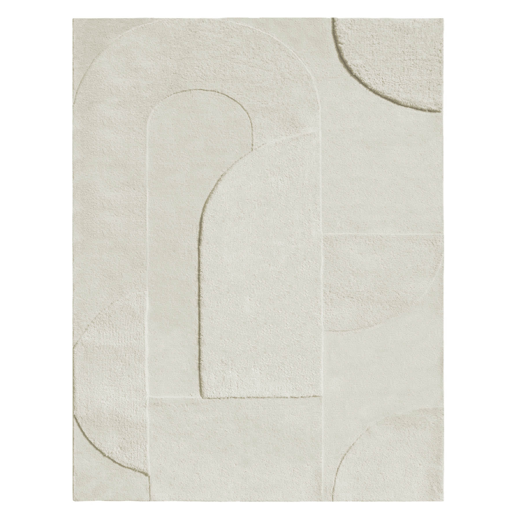 (B884) Crosby St. Ivory High-Low Area Rug, 8x10