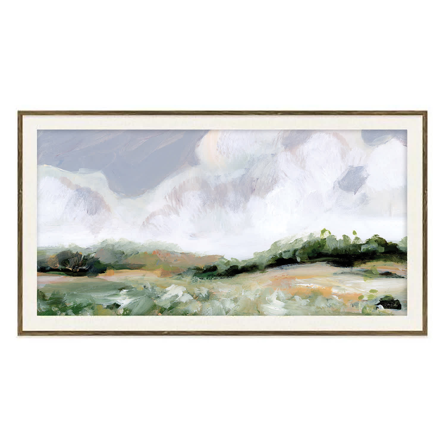 29x53 Linen Liner Landscape Framed Wall Art