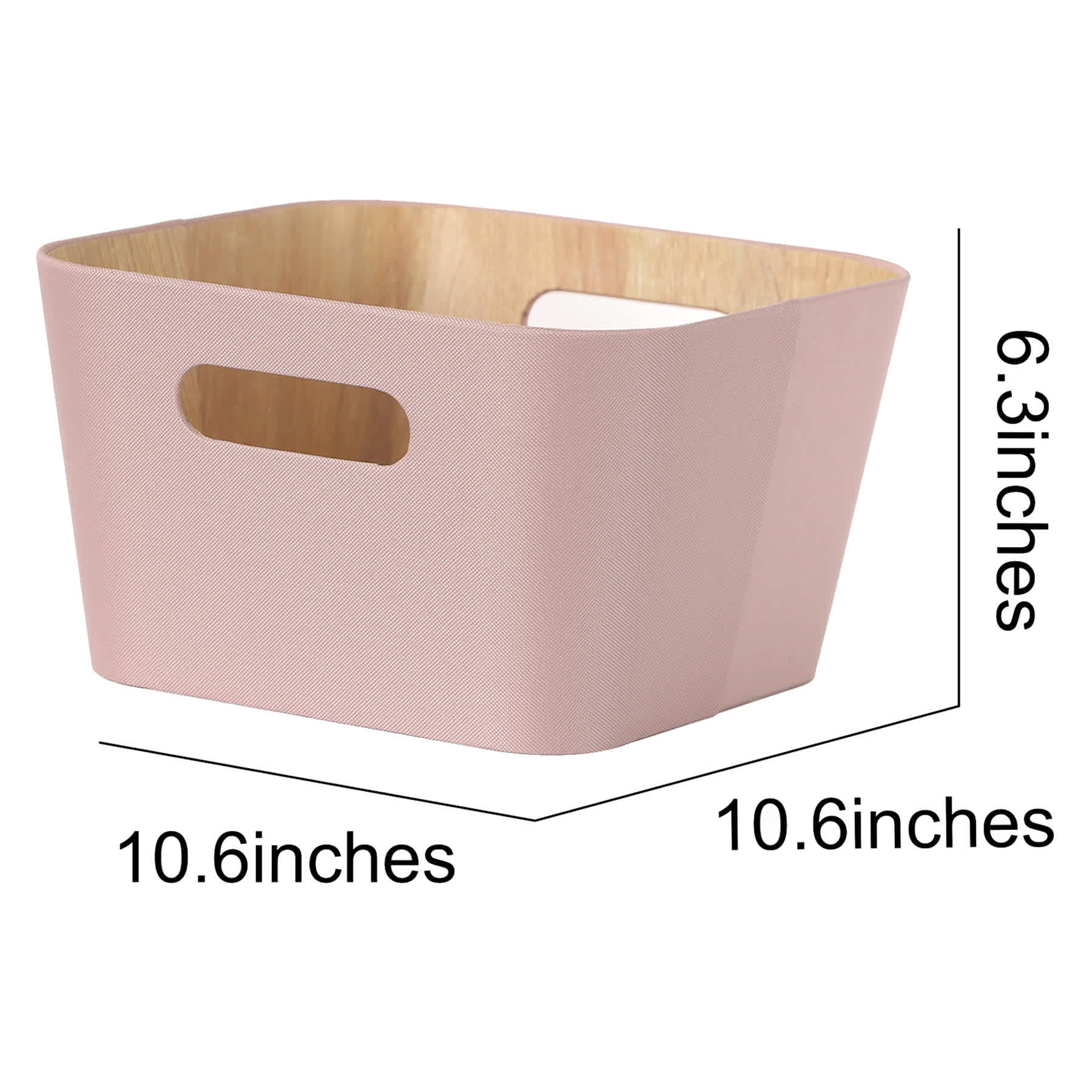 Pink Sage & Wood Storage Basket, 8l