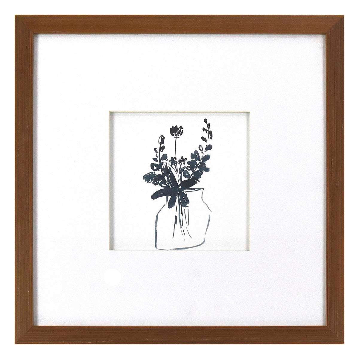 Honeybloom Glass Framed Floral Print Wall Art, 13"