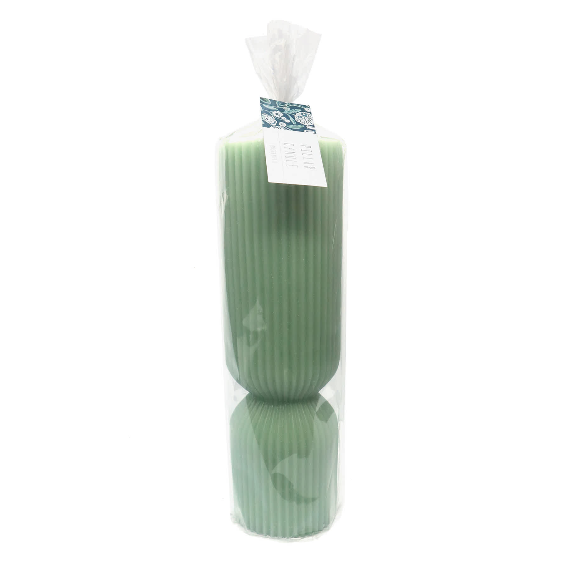 Tracey Boyd Green Unscented Ribbed Hourglass Candle, 3x10