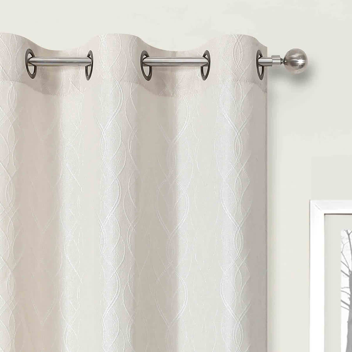 2-Pack Cillian Beige Light Filtering Grommet Curtain Panel Set, 84"