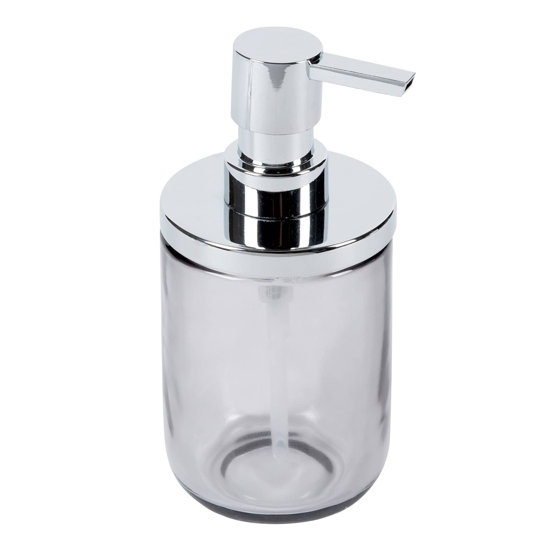 Found & Fable Jasper Grey Glass Soap Dispenser, 7"