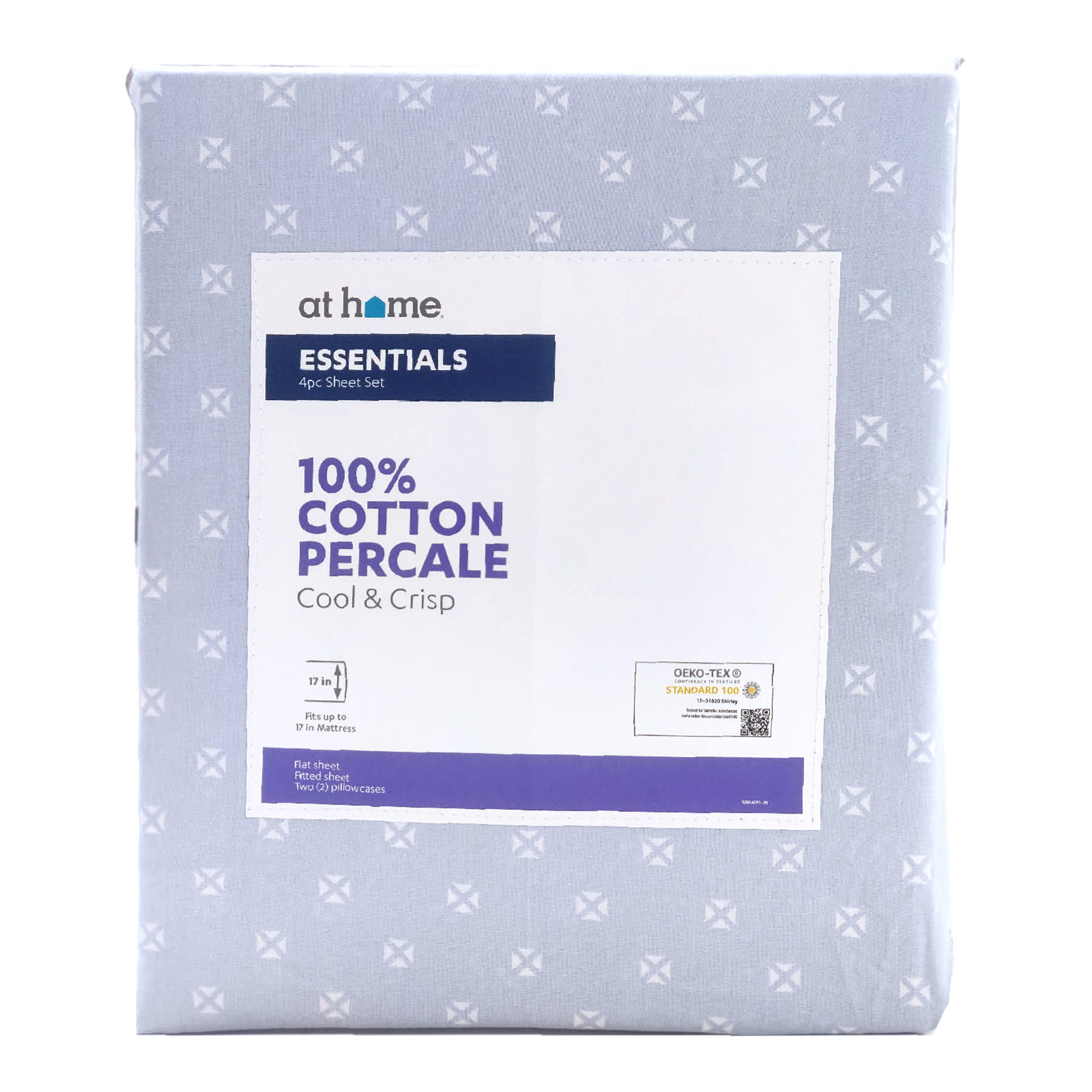 4-Piece Dobby Blue 200 Thread Count Essentials Sheet Set, Full