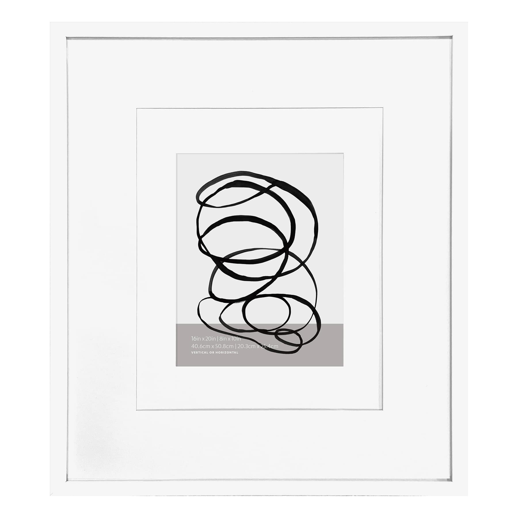 White Double Mat Wall Frame, 16x20