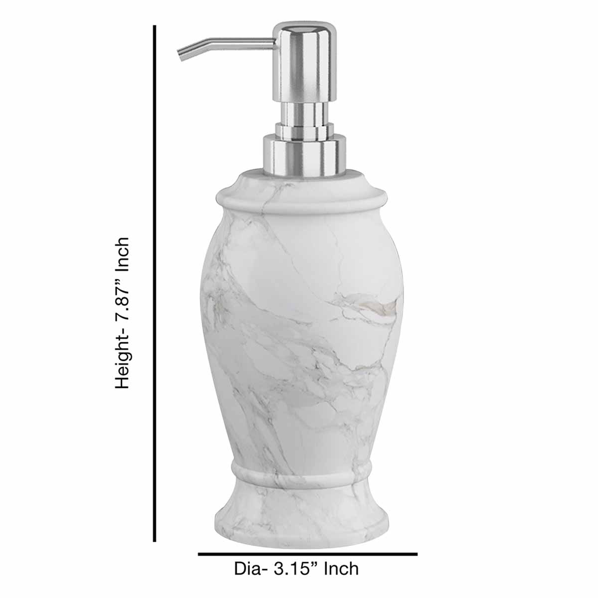 Providence Belle Grey & White Marbled Soap Dispenser, 8"