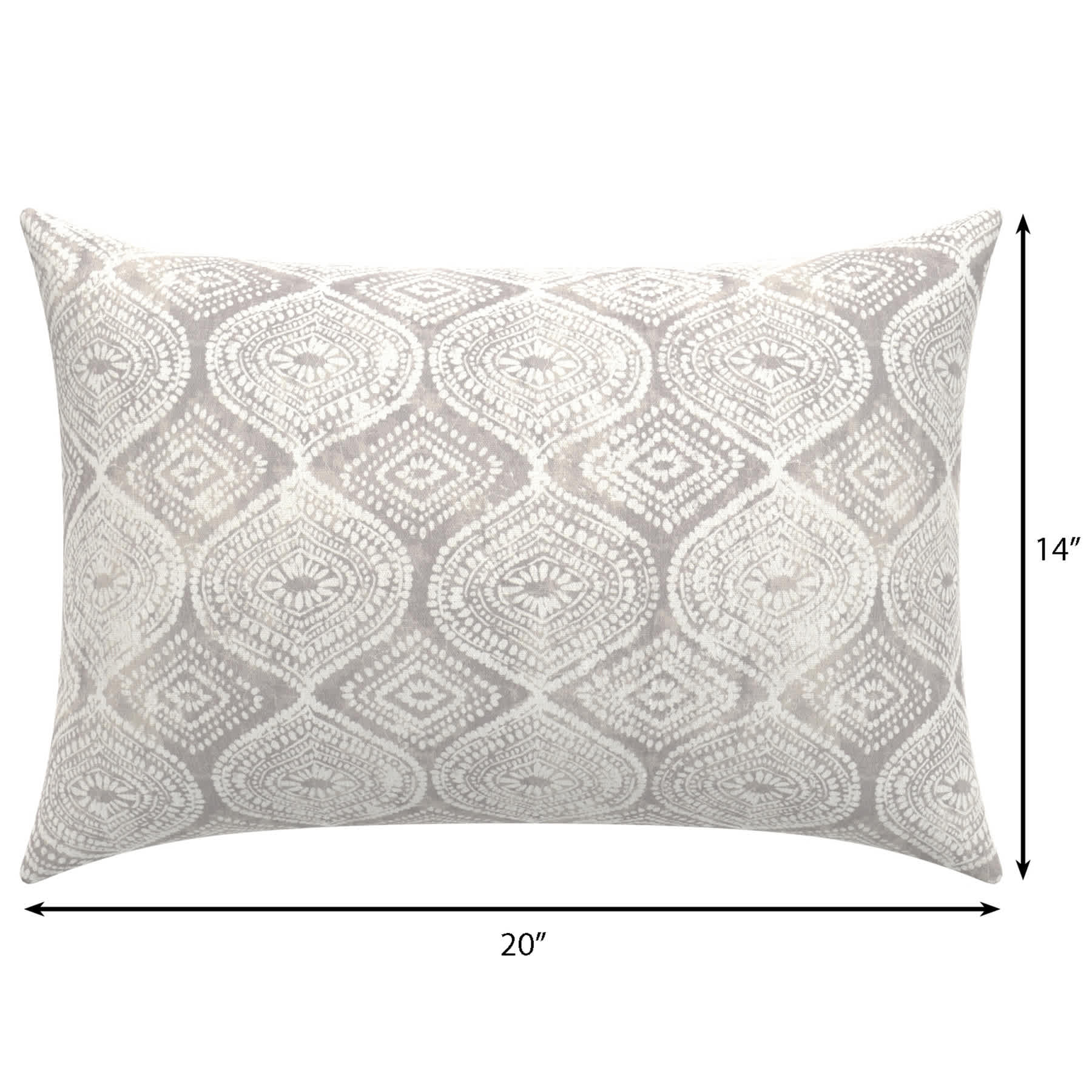 Gray Patna Geo Lumbar Outdoor Throw Pillow, 14x20