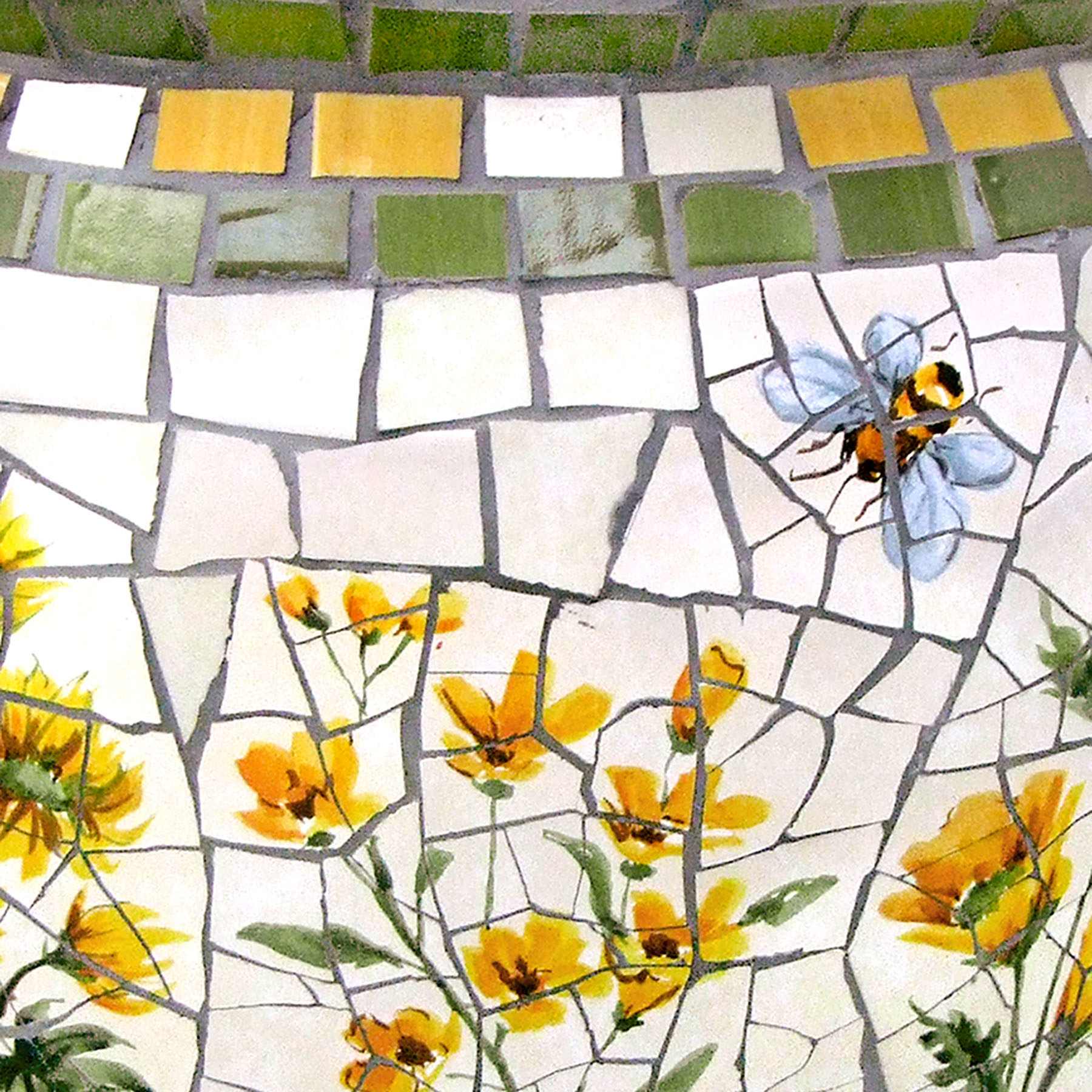 Honeybloom Mosaic Ceramic Outdoor Planter, Extra Large