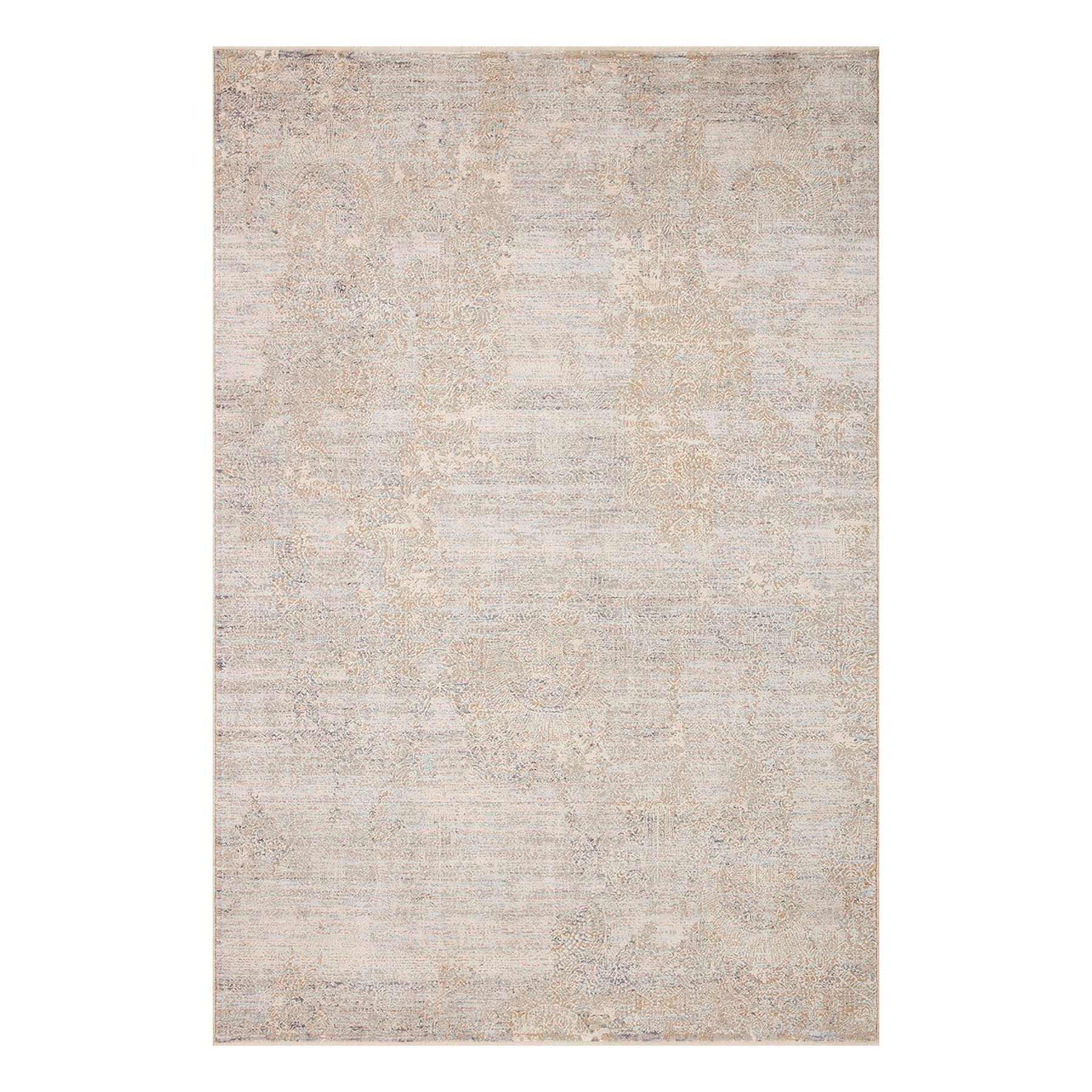 (B764) Kari Taupe & Rust Area Rug, 5x7