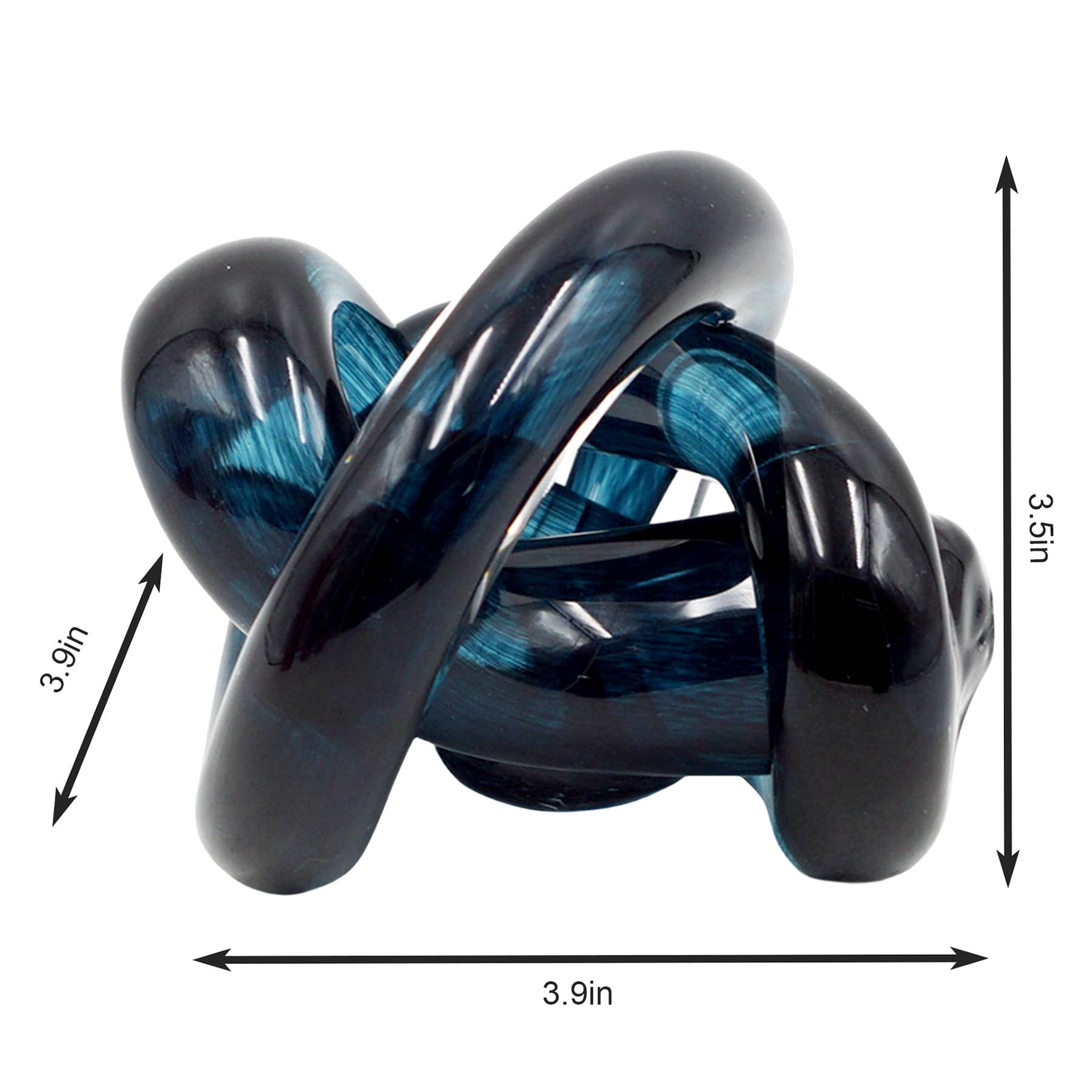 Crosby St. Navy Blue Glass Knot Figurine, 4"
