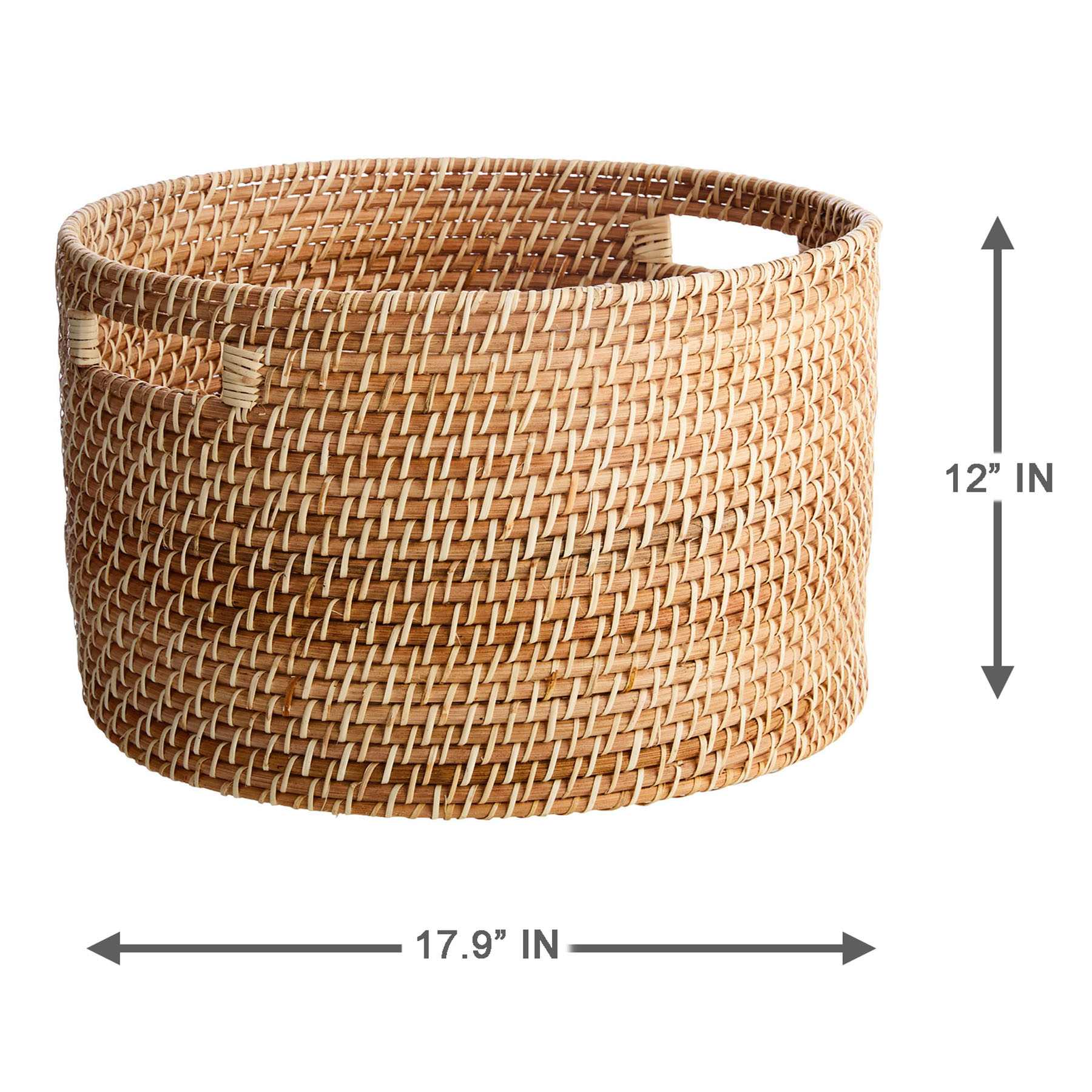 Real Simple Round Rattan Storage Basket, Large