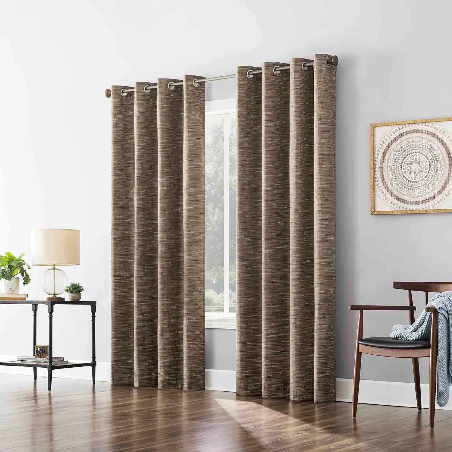 Sun Zero Mocha Extreme Blackout Grommet Curtain Panel, 84"