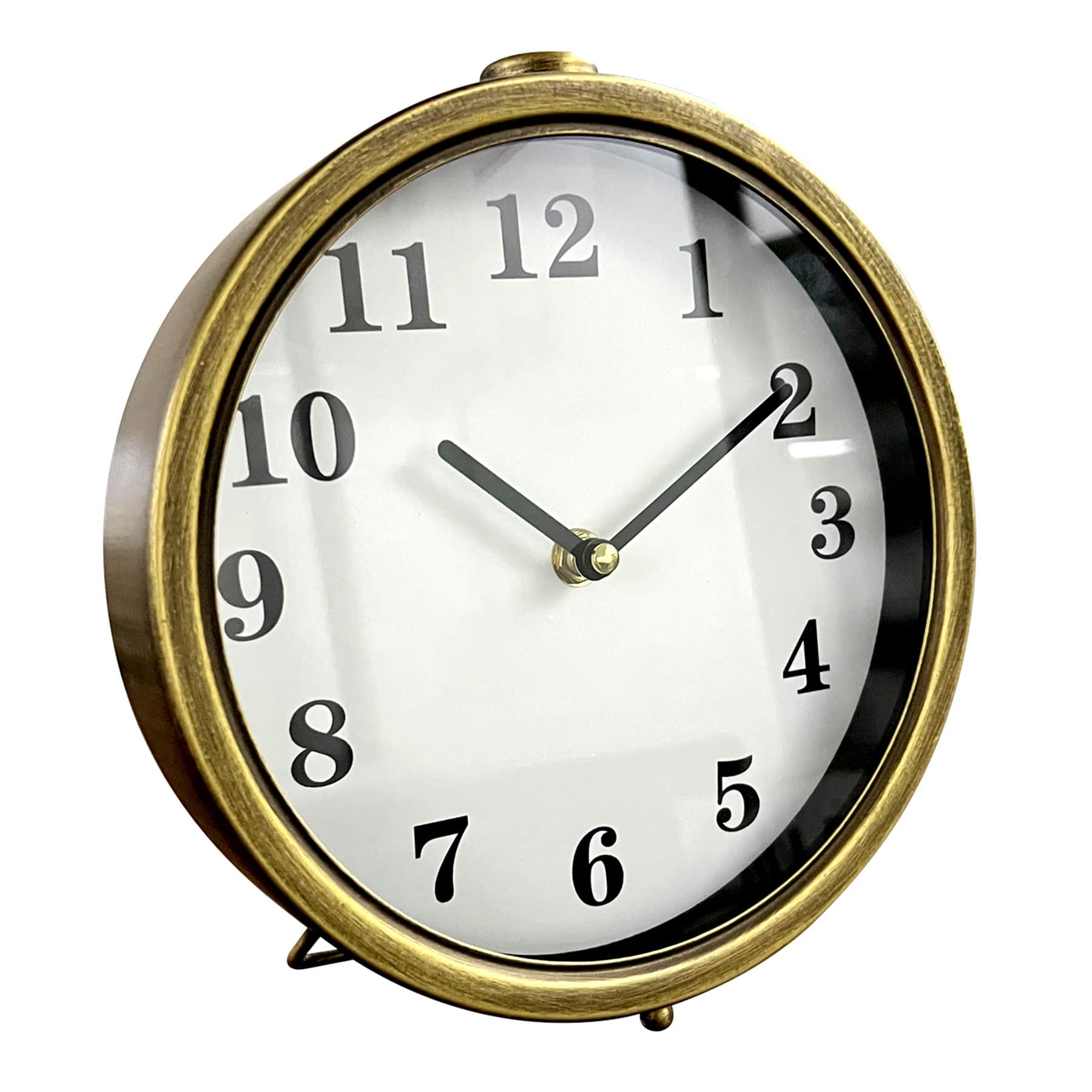 Gold Round Table Clock, 9"
