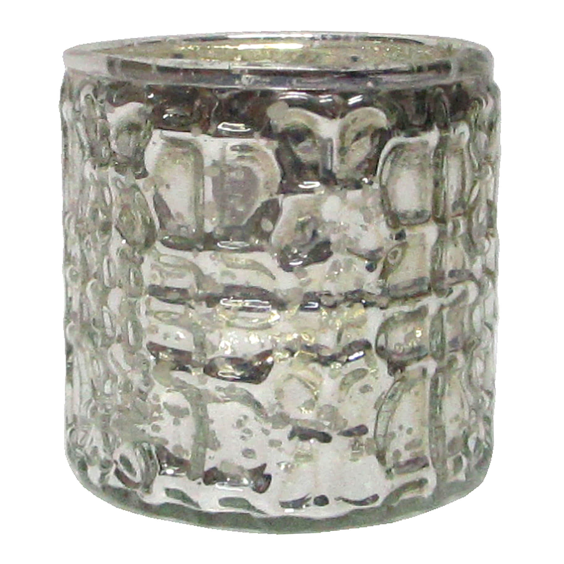 Found & Fable Textured Mercury Glass Votive Candle Holder, 3"