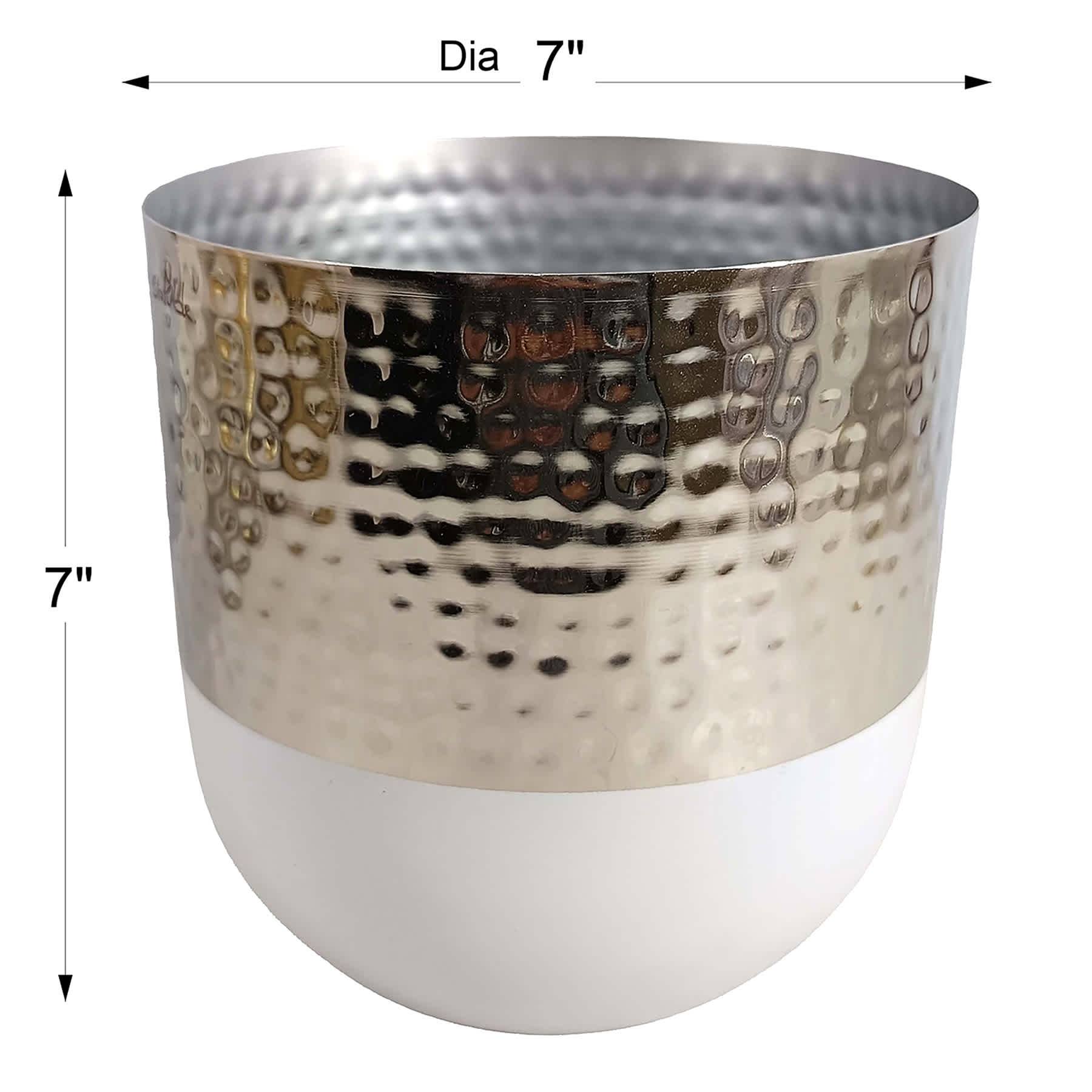 Found & Fable Silver Metal Outdoor Planter, Medium