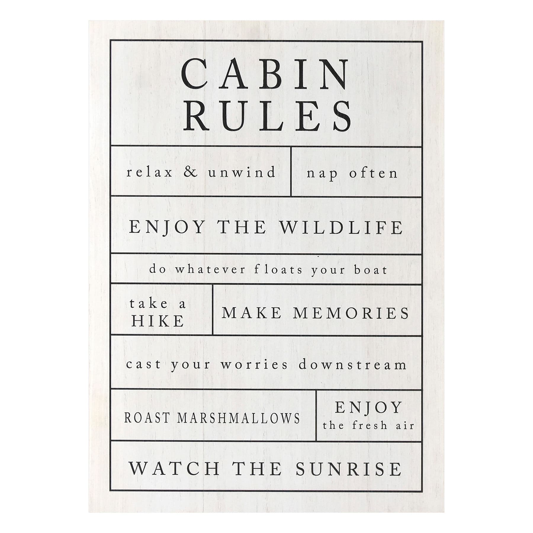 Lake & Lodge Cabin Rules Wall Art, 13x18