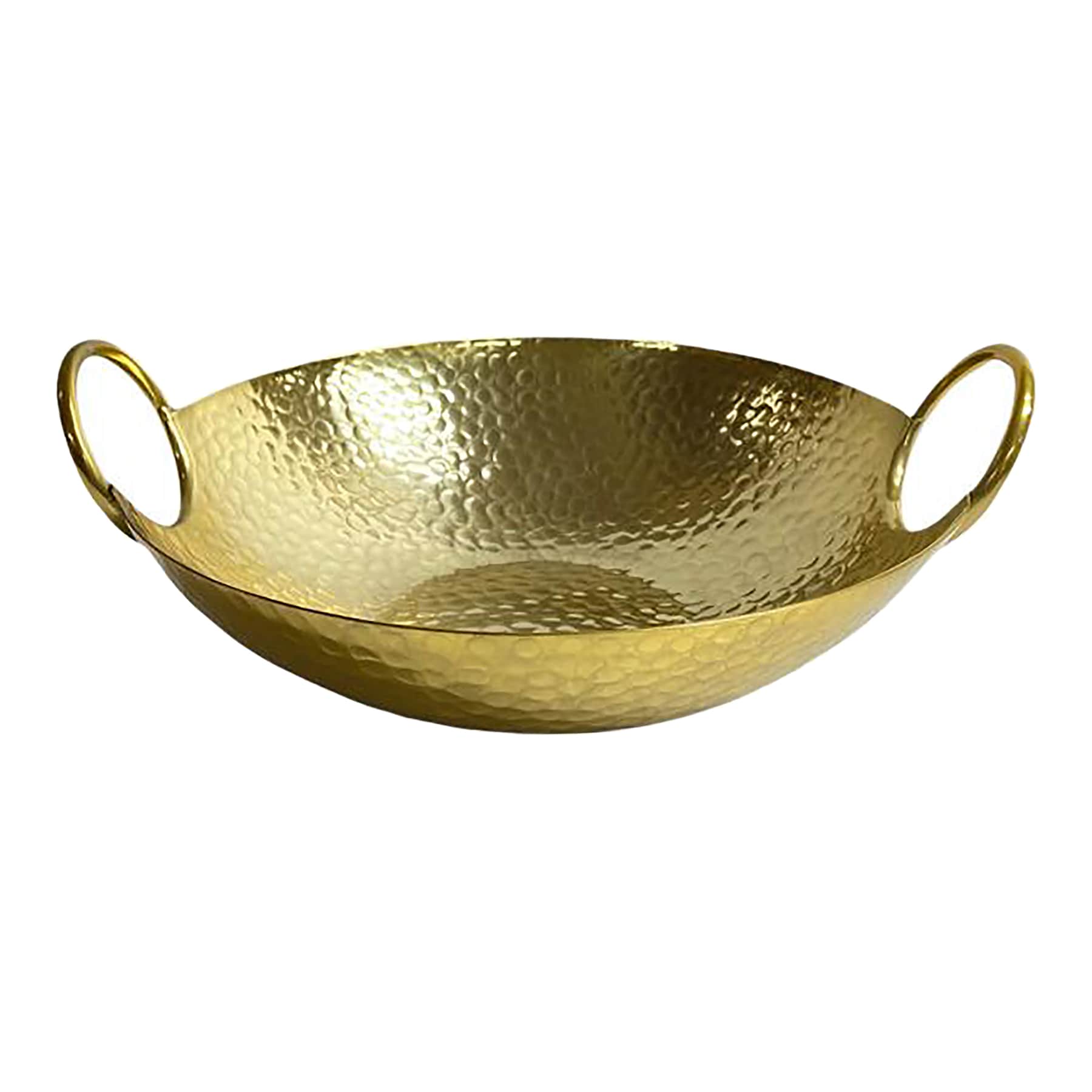 Found & Fable Hammered Gold Oval Platter