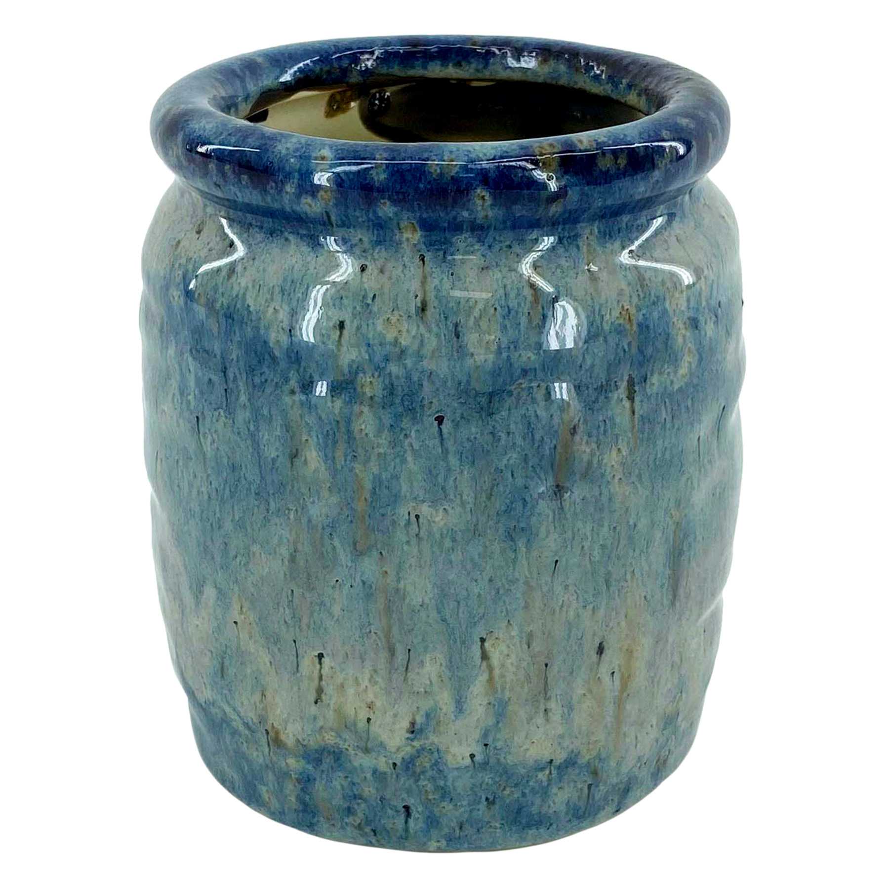 Ty Pennington Blue Reactive Glaze Ceramic Vase, 5"