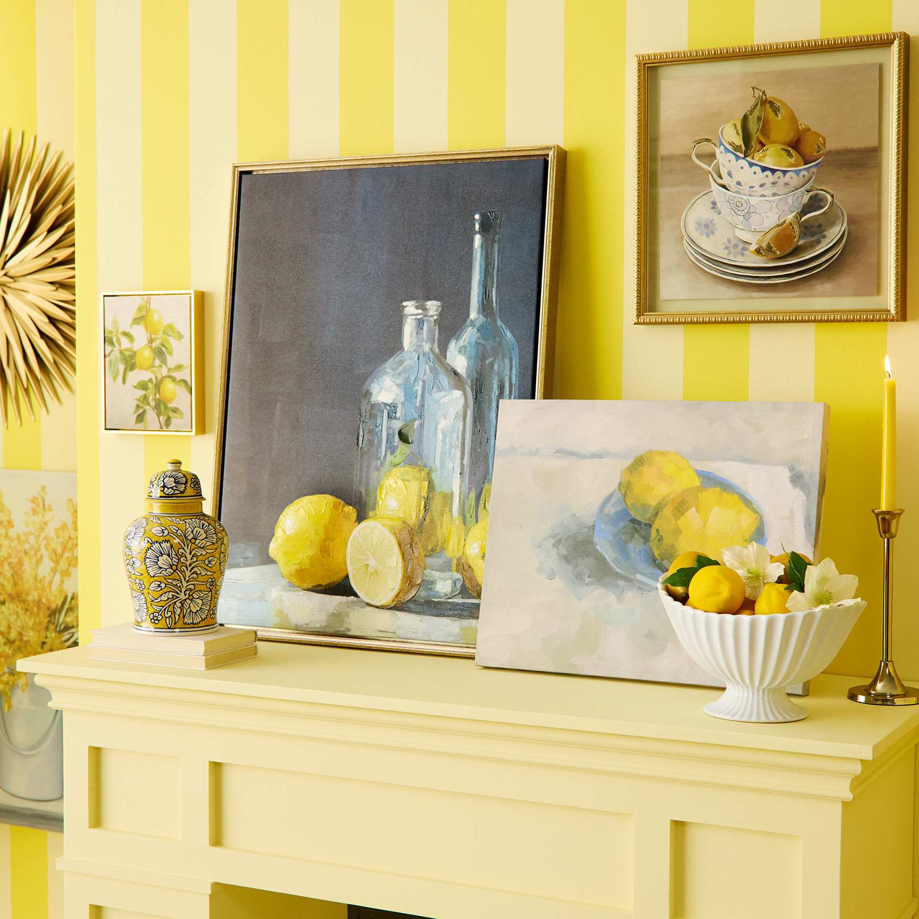 Set of 4 Lemon Decorative Bowl Filler