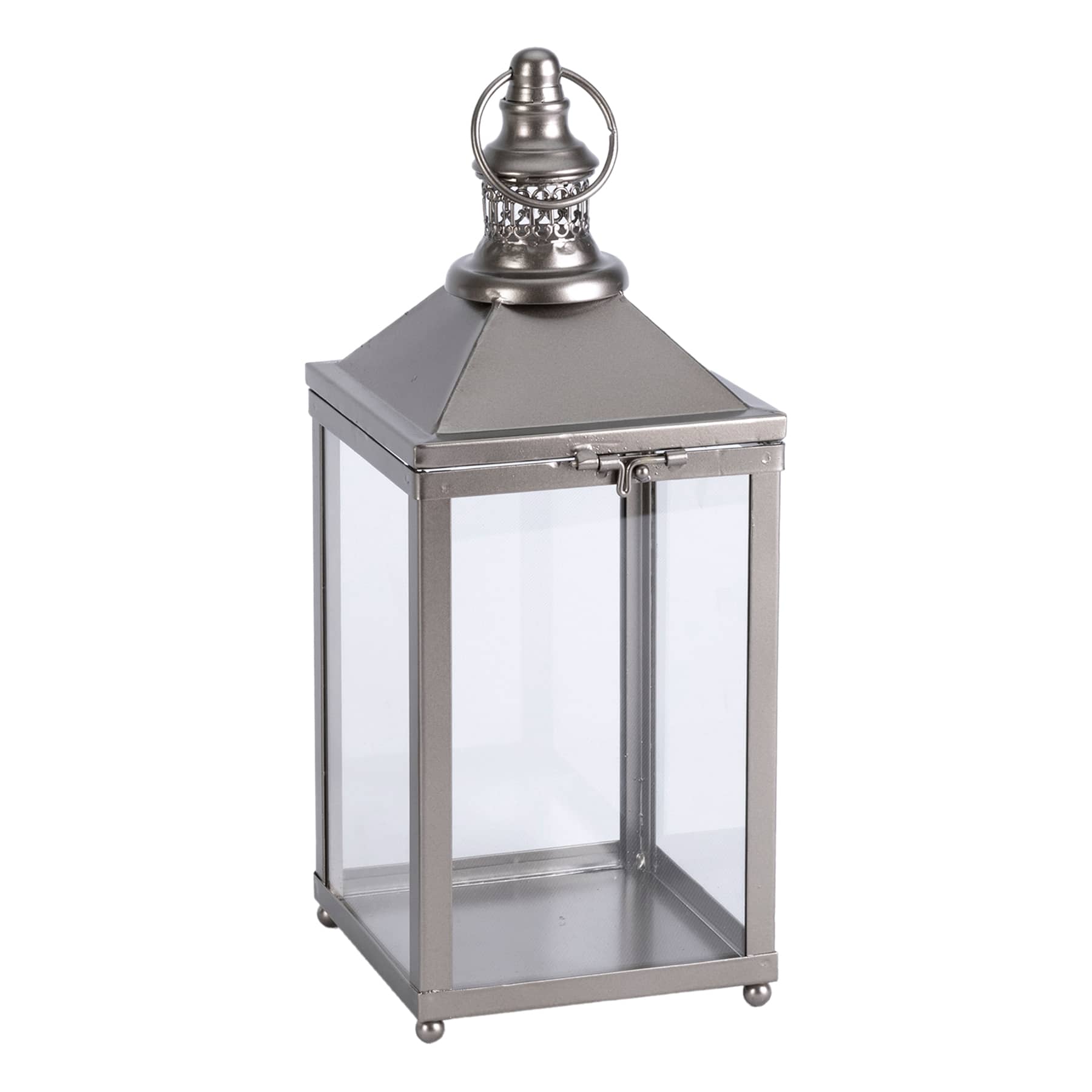 Antique Bronze Metal Lantern, 15.2"