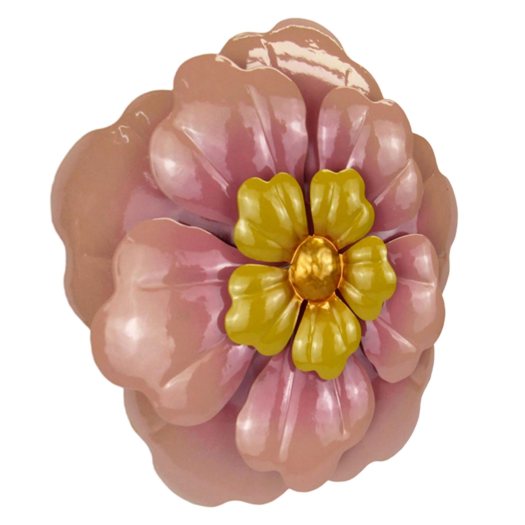 Honeybloom Pink Metal Flower Outdoor Wall Decor, 12"