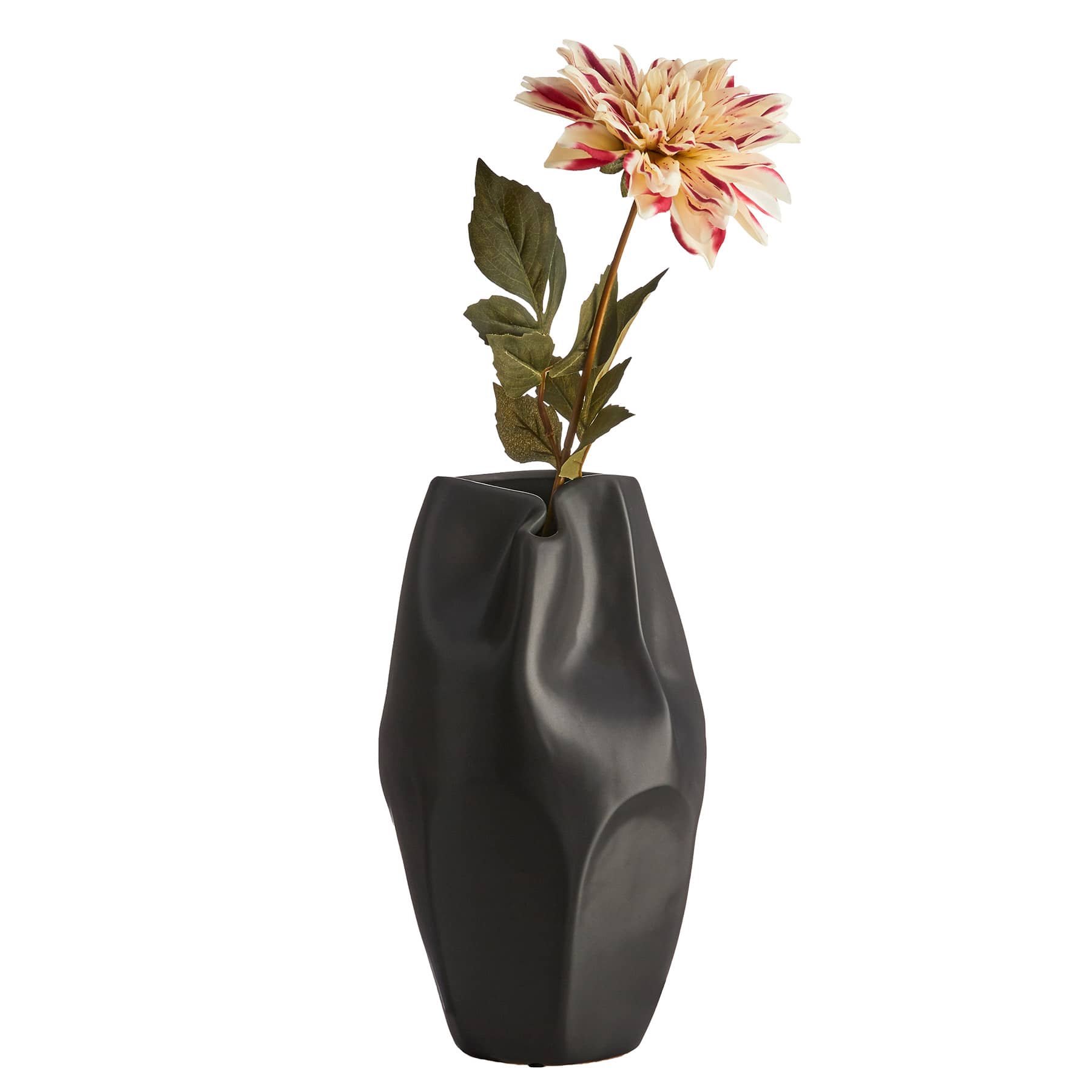 Remi Black Ceramic Vase, 14"