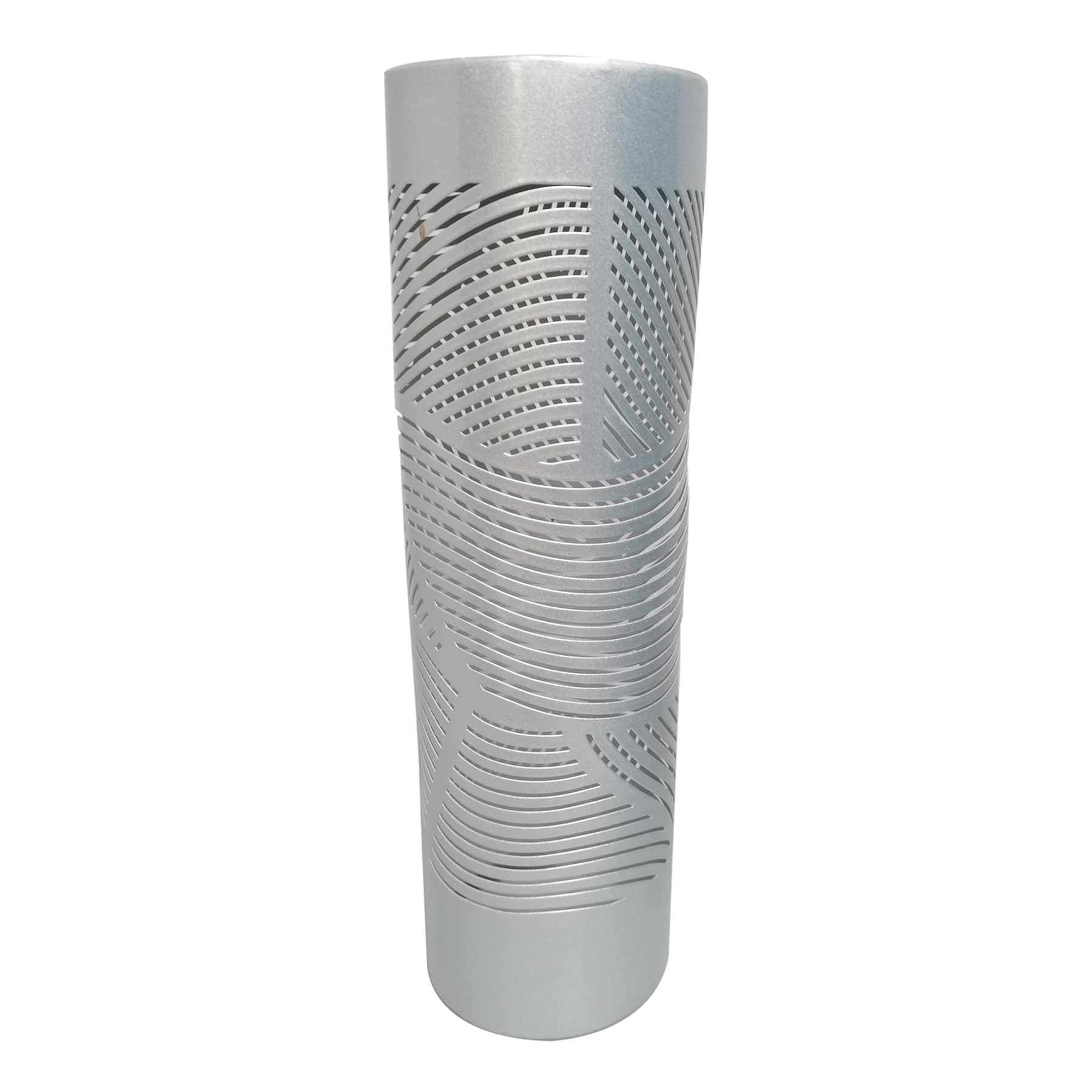 Found & Fable Silver Solar Metal Outdoor Garden Pillar, 16"