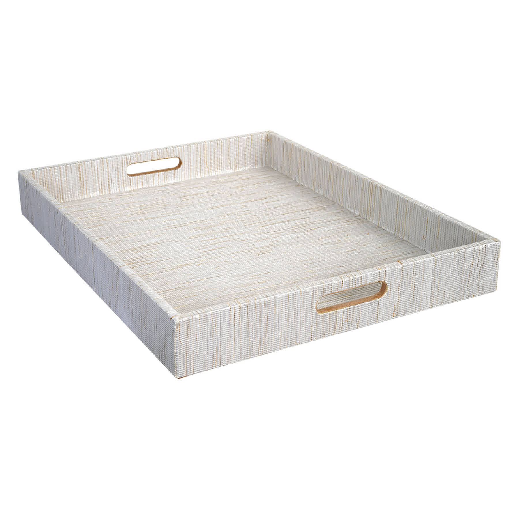 Providence White & Gold Woven Tray