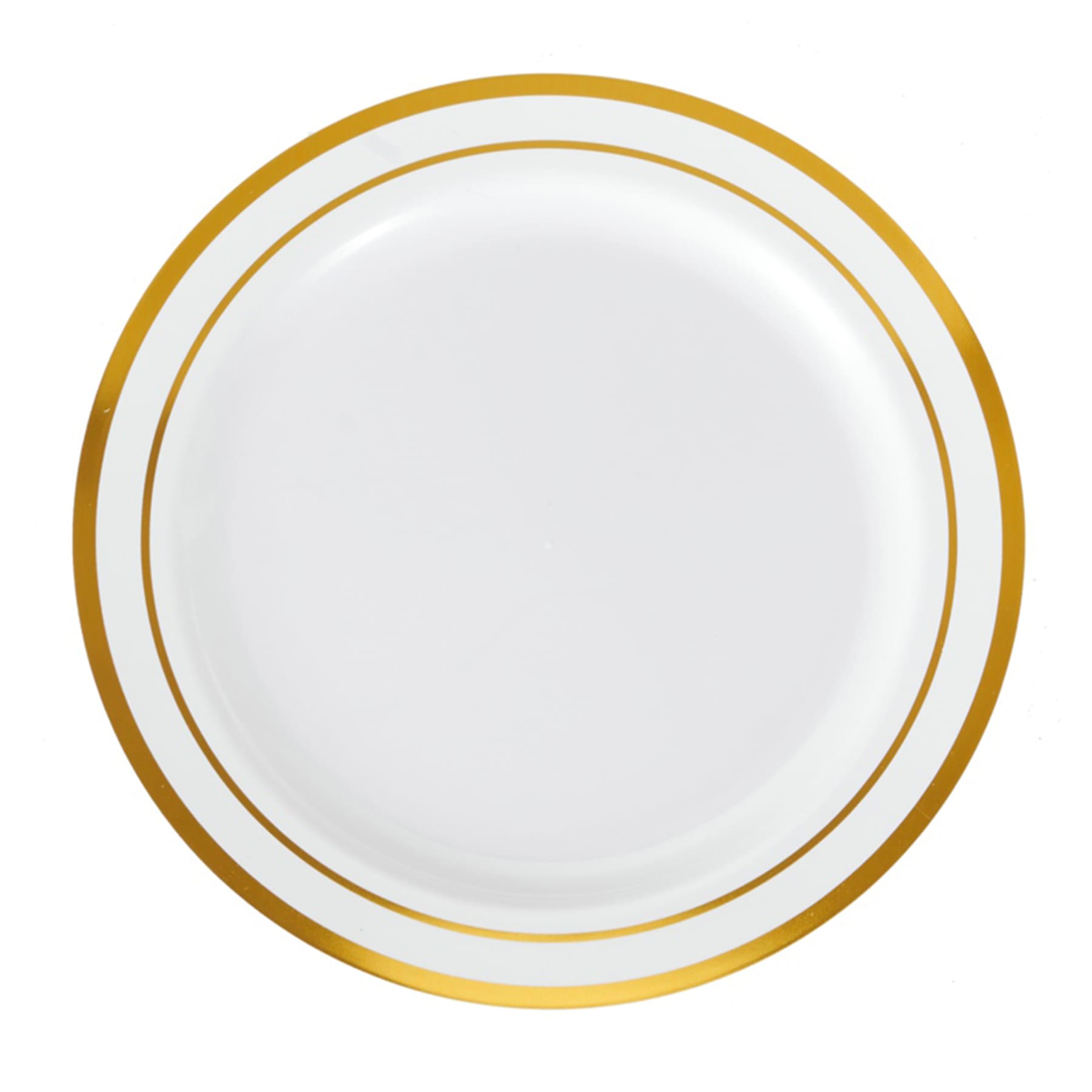 Set of 10 Gold Rim Dinner Plates