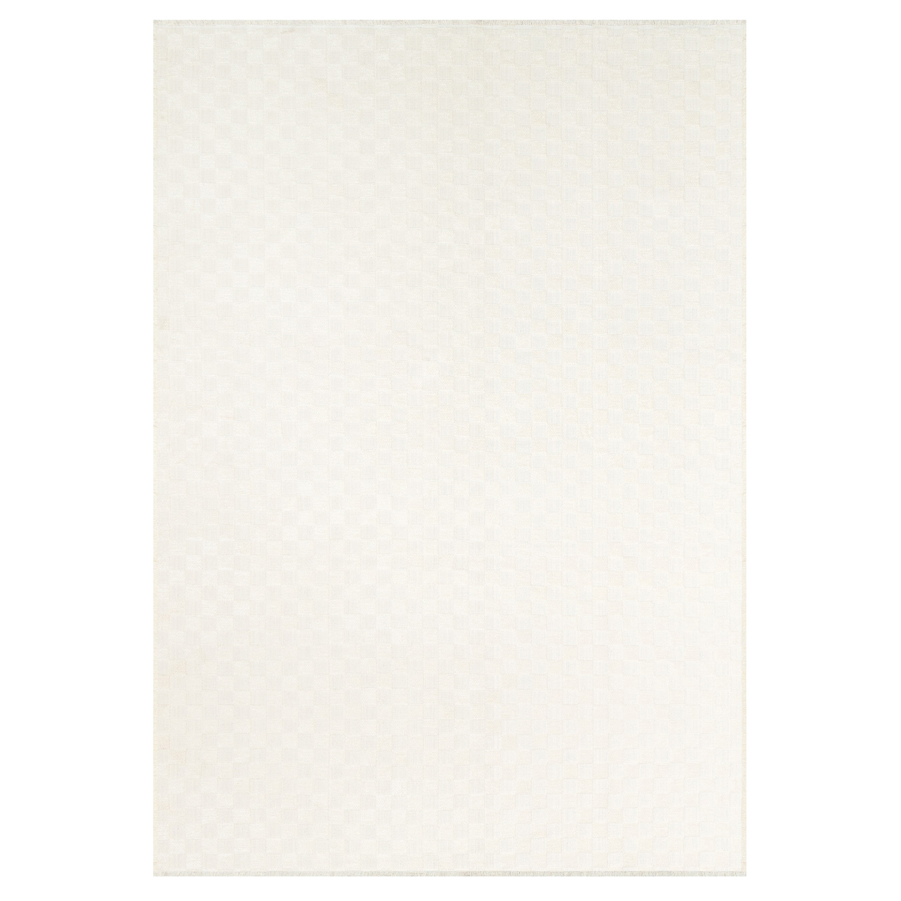 (B866) Honeybloom Ada Almond & White Checkered Washable Area Rug, 5x7