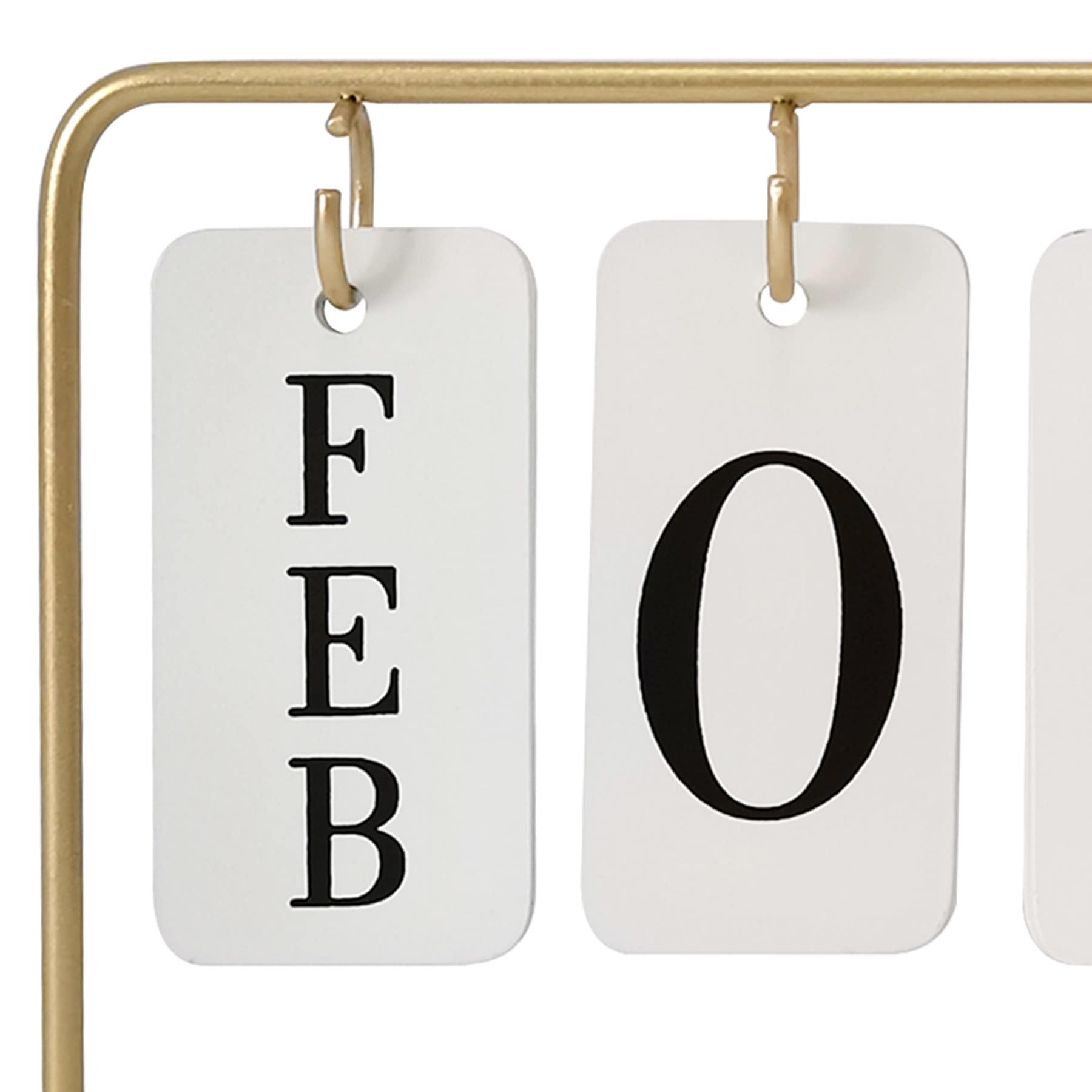 White & Gold Tabletop Calendar, 5"
