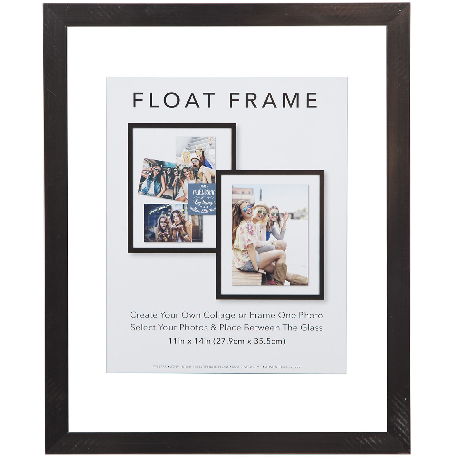 Pewter Linear Profile Floating Wall Frame, 11x14