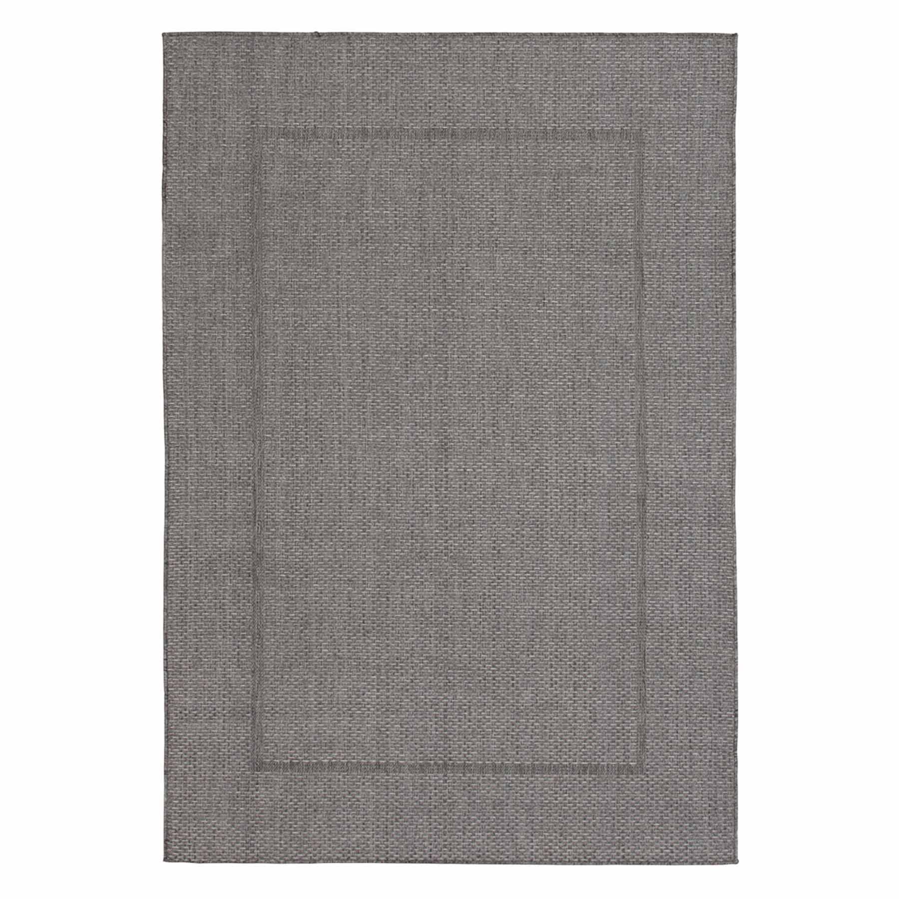 (E195) Crosby St. Santorini Grey & Natural Woven Indoor & Outdoor Accent Rug, 3x5