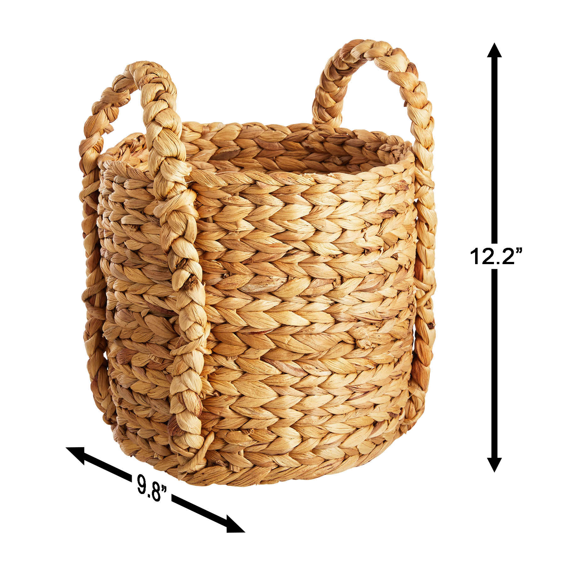 Braided Arrow Weave Round Storage Basket, Small