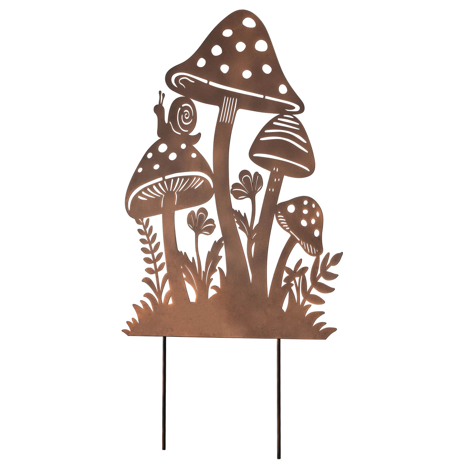 Honeybloom Metal Mushroom Silhouette Yard Stake, 24"