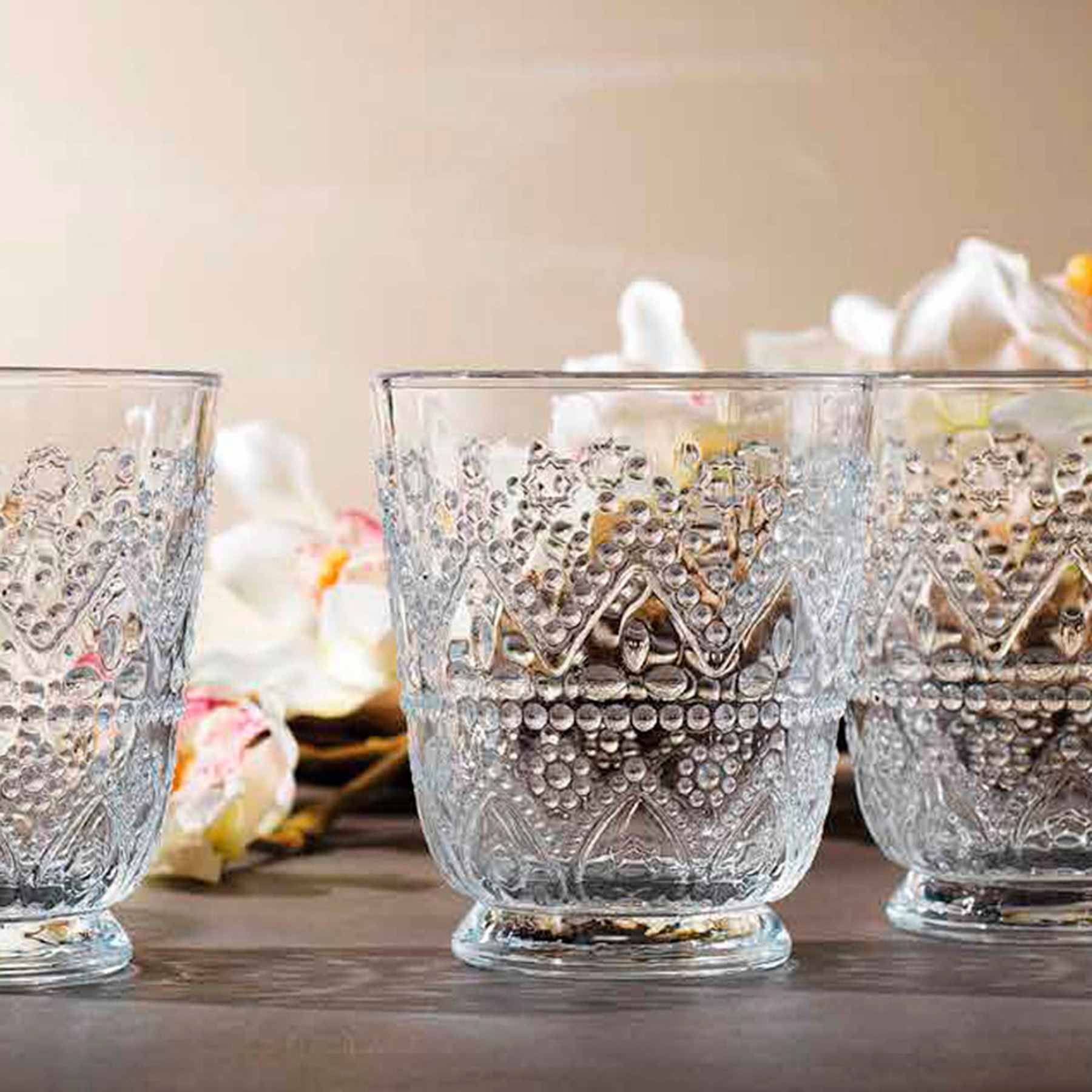 Set of 4 Aria Clear Double Old Fashioned Glasses, 11.5oz