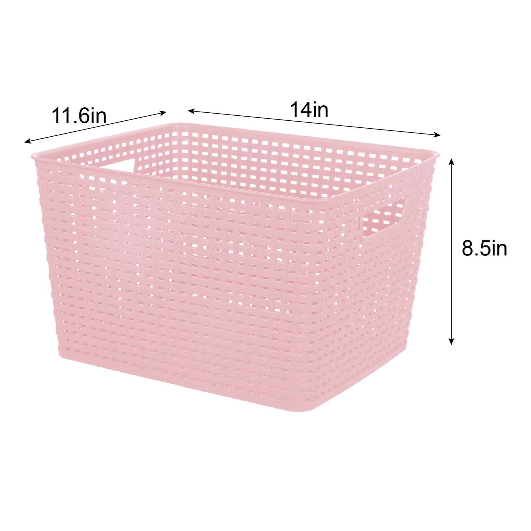 Light Pink Crossover Weave Storage Basket, Large