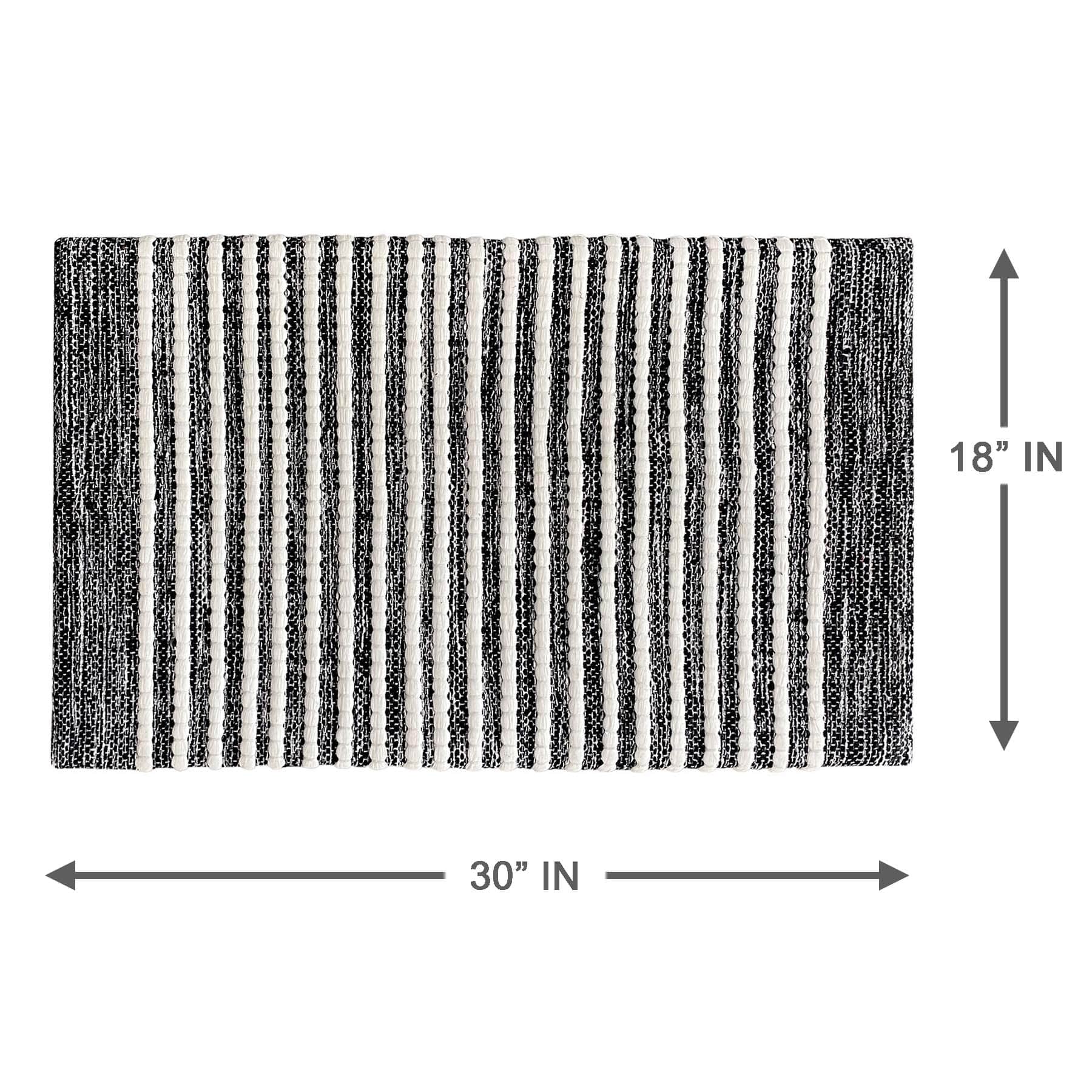 Black & White Heritage Striped Kitchen Mat, 18x30