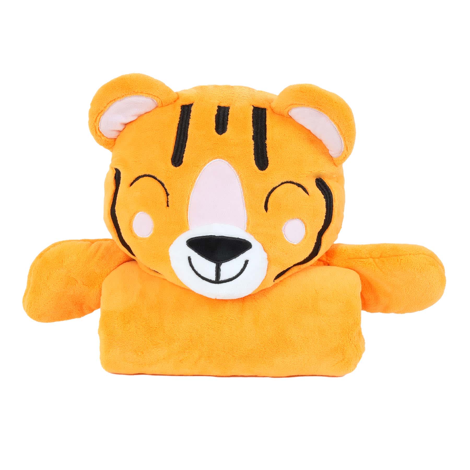 Tiny Dreamers At The Zoo Tiger Hooded Throw Blanket, 40x50