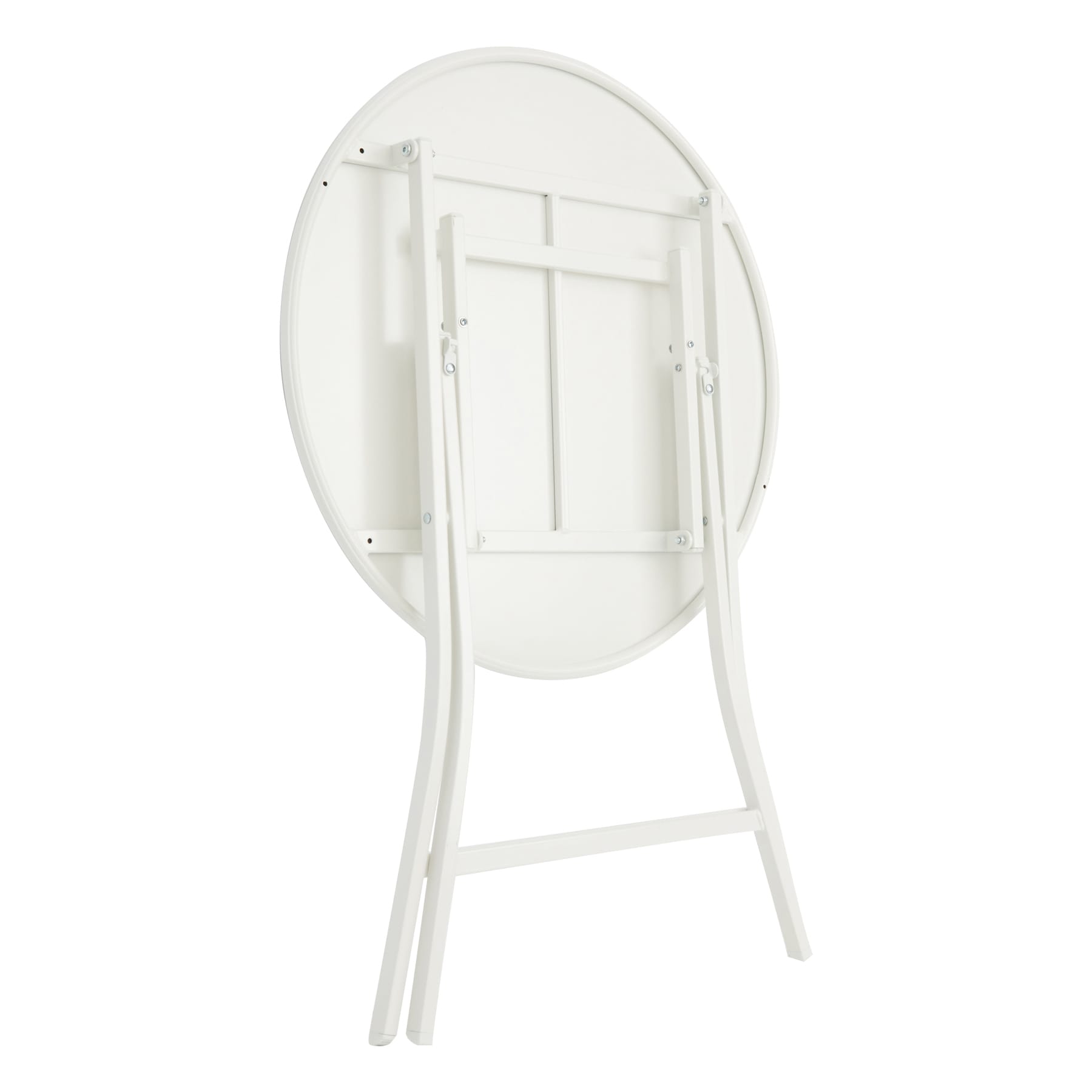 Providence Metal Patio Folding Table, White