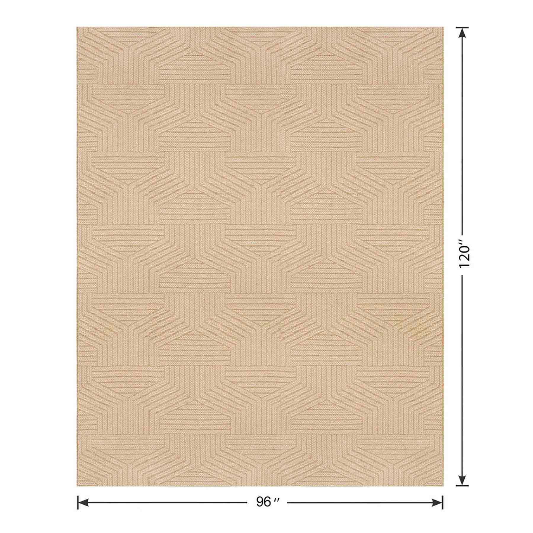 (E457) Ruby Natural Flatweave Outdoor Area Rug, 8x10