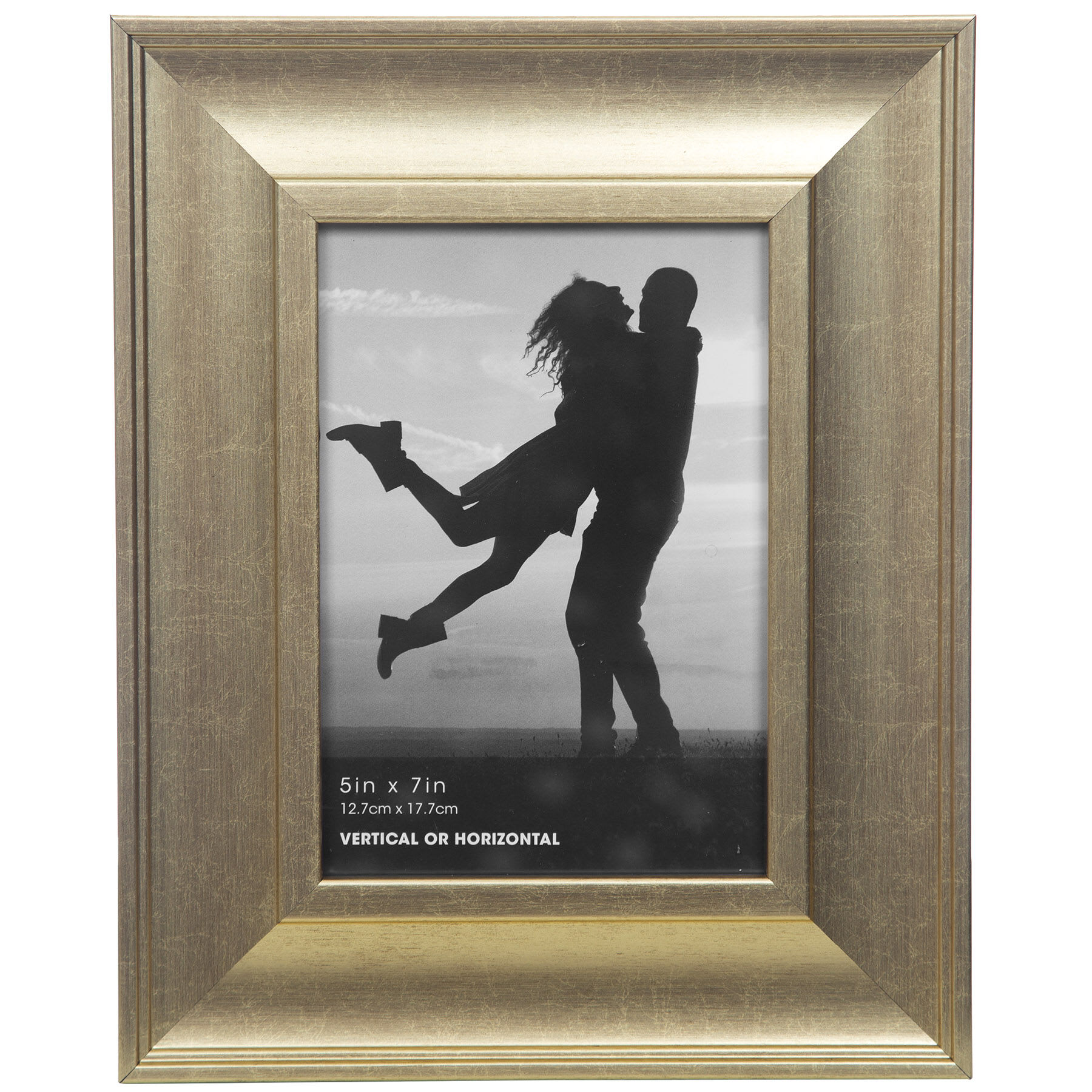 Wide Gold Slant Profile Tabletop Picture Frame, 5x7