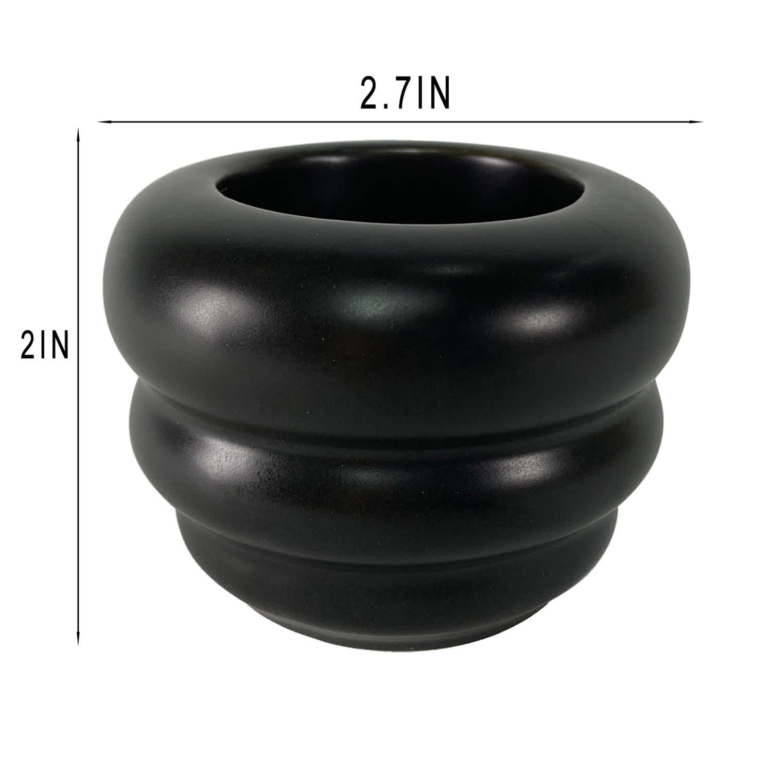 3X2H Black Ceramic Votive Holder