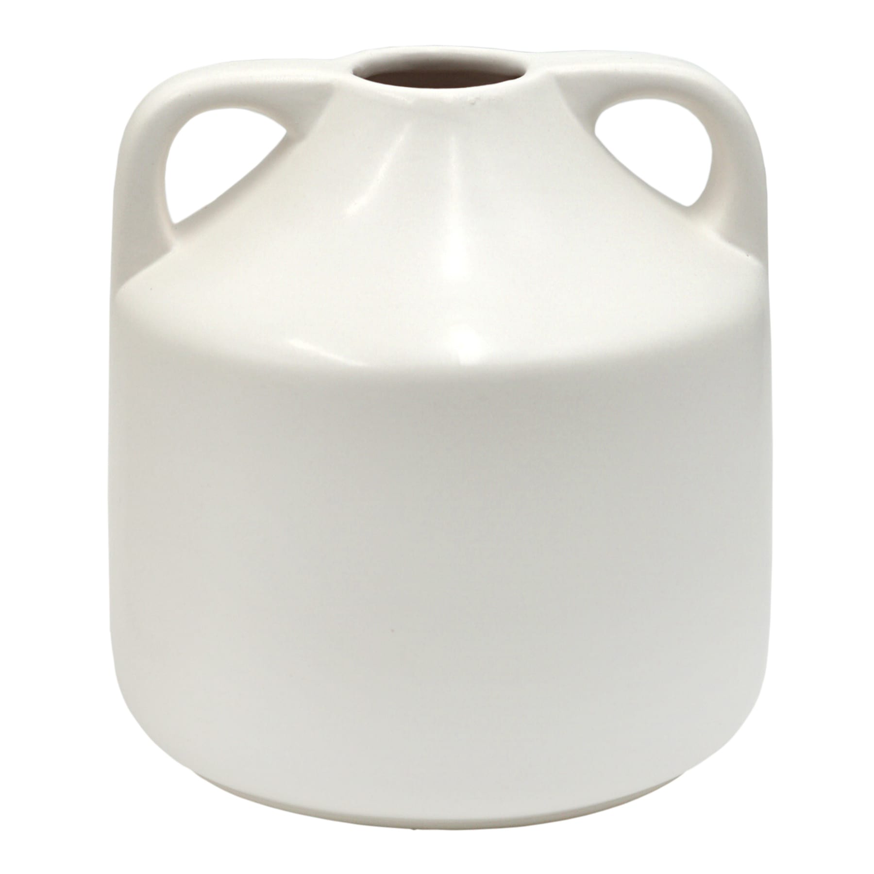 Tracey Boyd White Ceramic Vase with Handles, 5"