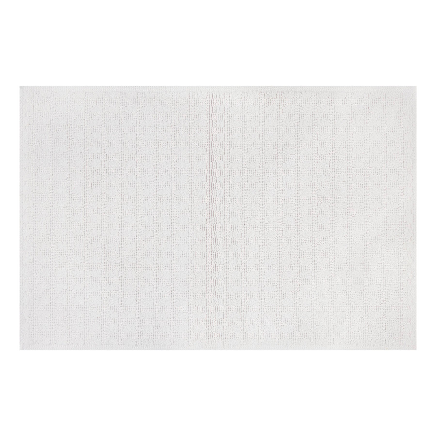 Honeybloom Woven Square White Bath Rug, 20x30